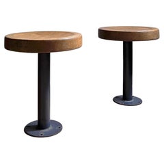 Set of 2 Rare Charlotte Perriand ‘Les Arcs’ Fixed Stools