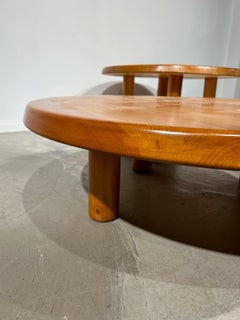 Set of 2 Charlotte Perriand round coffee table