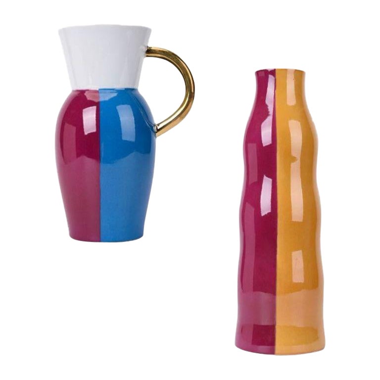 Set of 2 Cherry Porcelain Vases by WL Ceramics For Sale