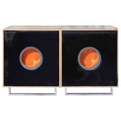Set of 2 Chest of Drawers in Pony Skin by Roberto Cavalli, 2000s