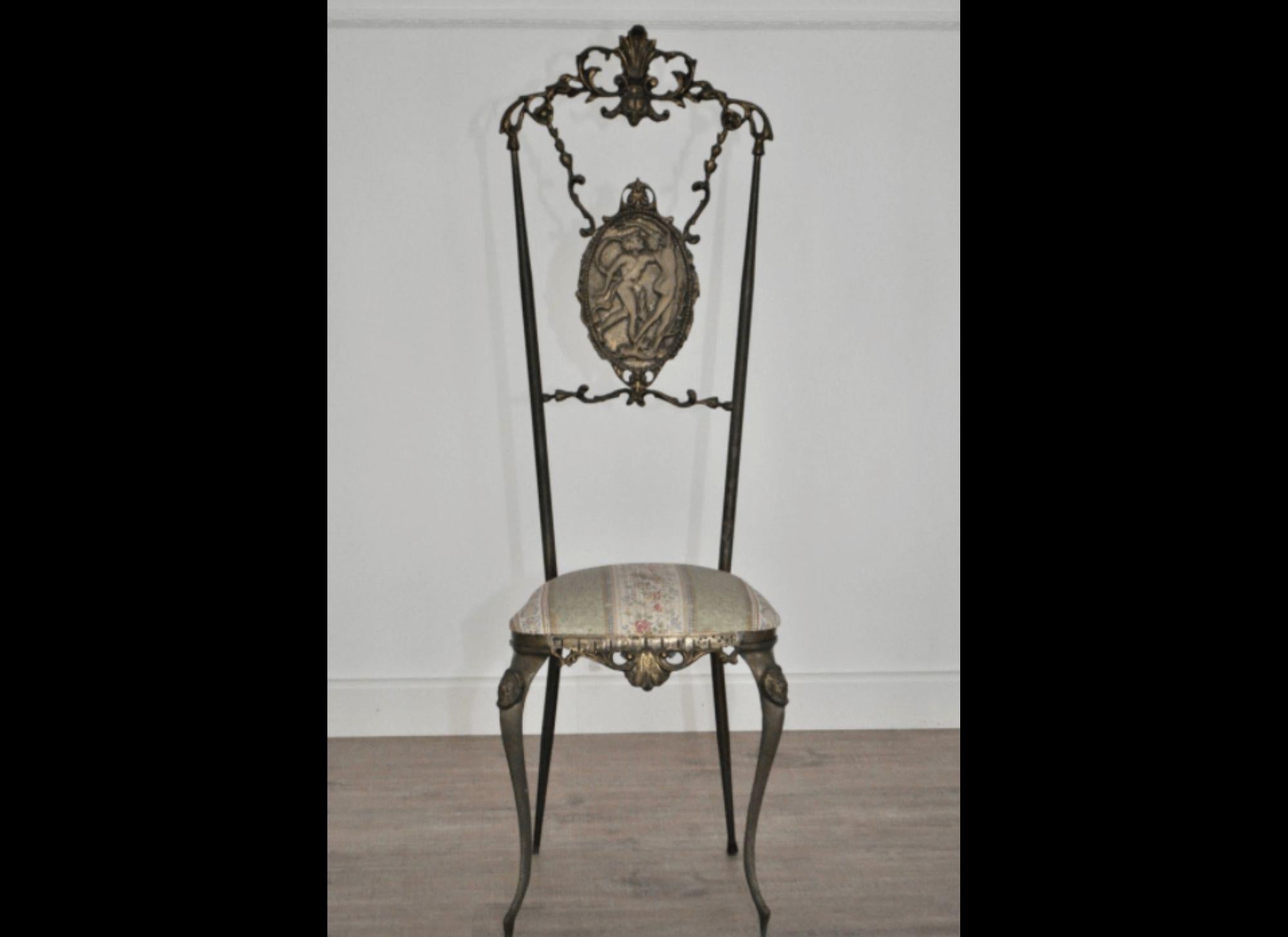 Ensemble de 2 chaises en laiton Hollywood Regency, années 1930 en vente 1