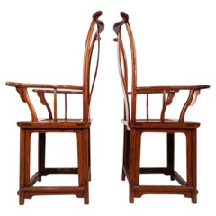 Set di 2 poltrone cinesi con schienale alto nello stile della dinastia Ming, 1920