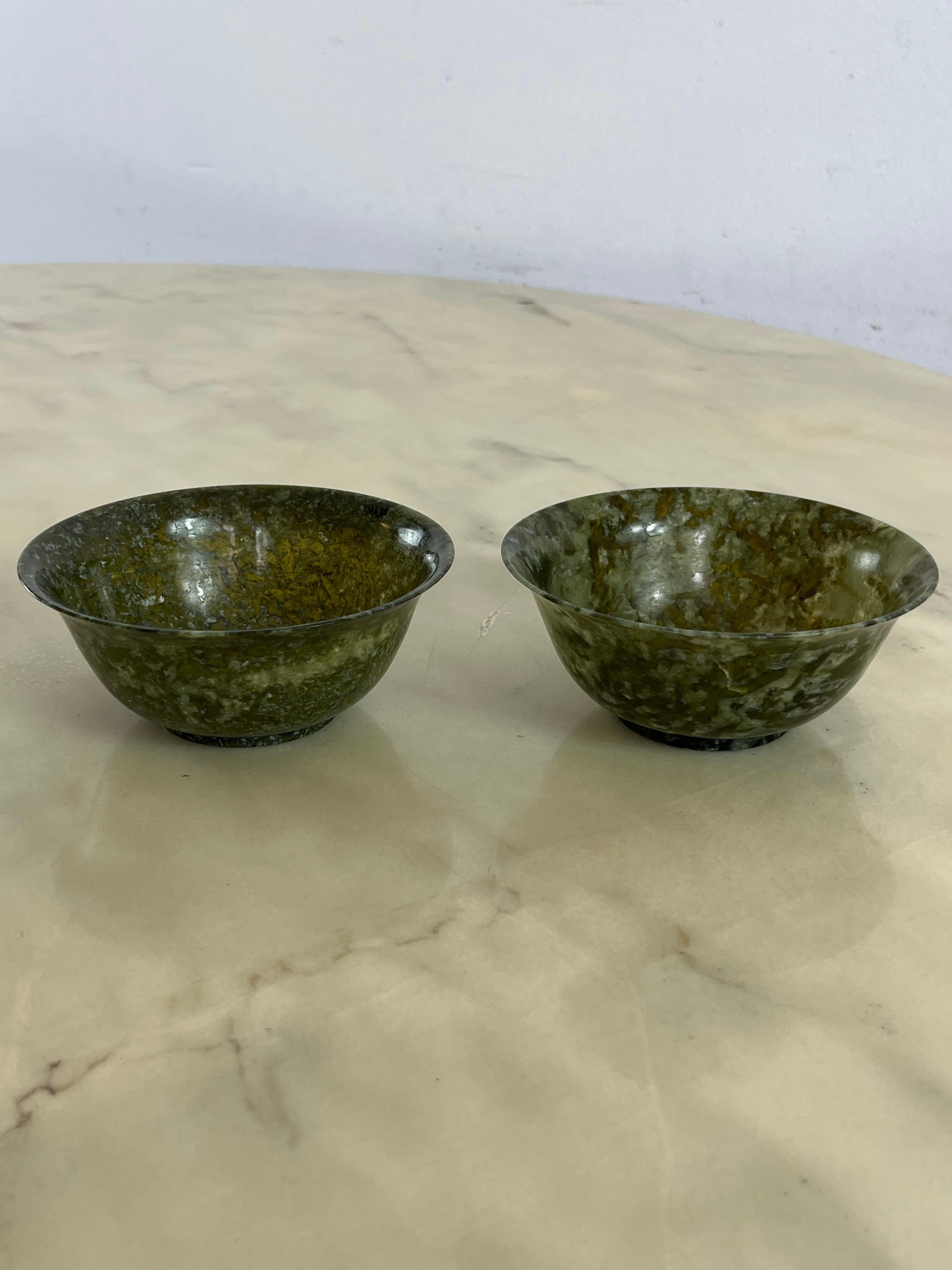 Set of 2 Chinese Jade Bowls, 1930s For Sale 7