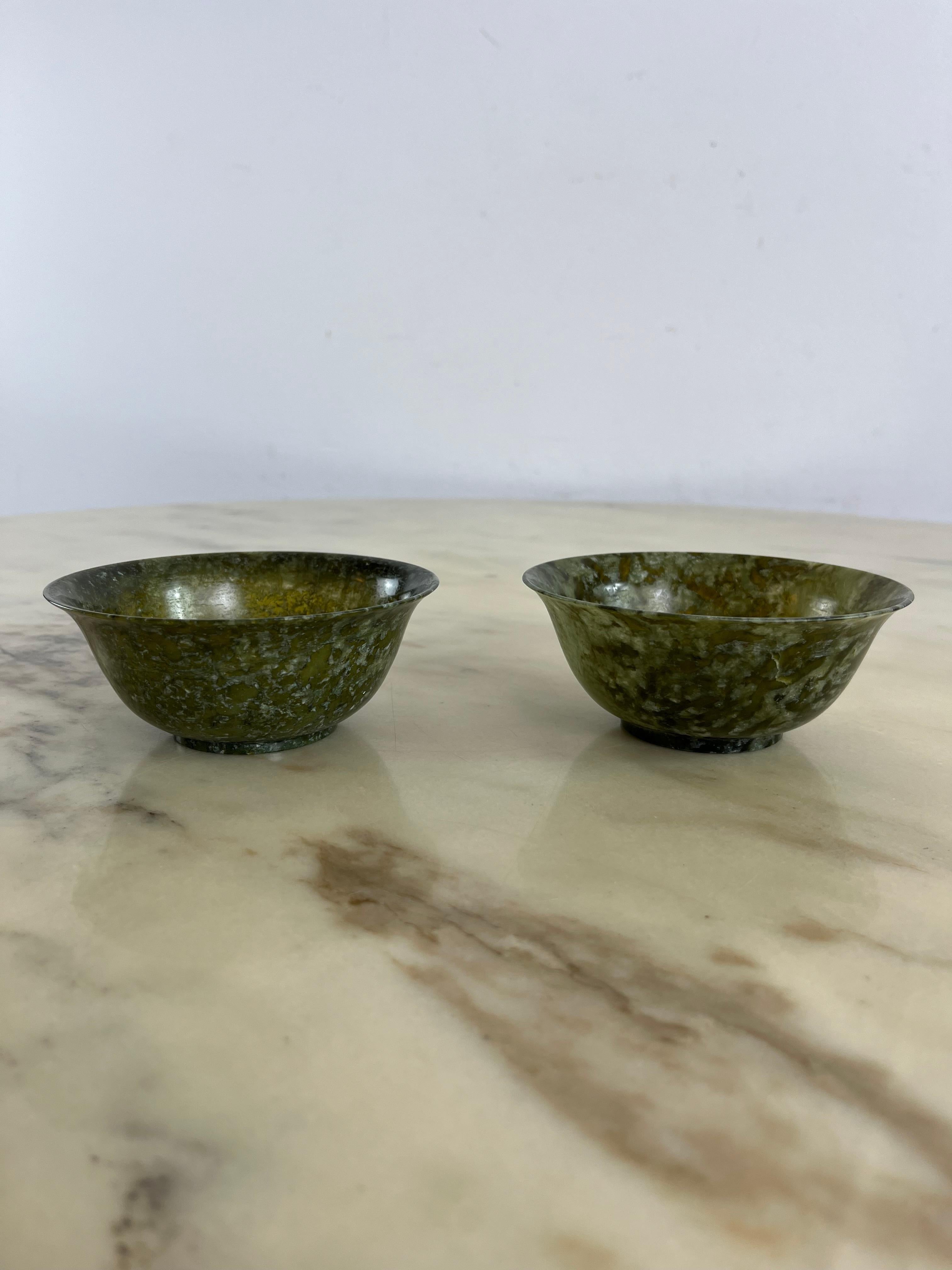 Set of 2 Chinese Jade Bowls, 1930s For Sale 9