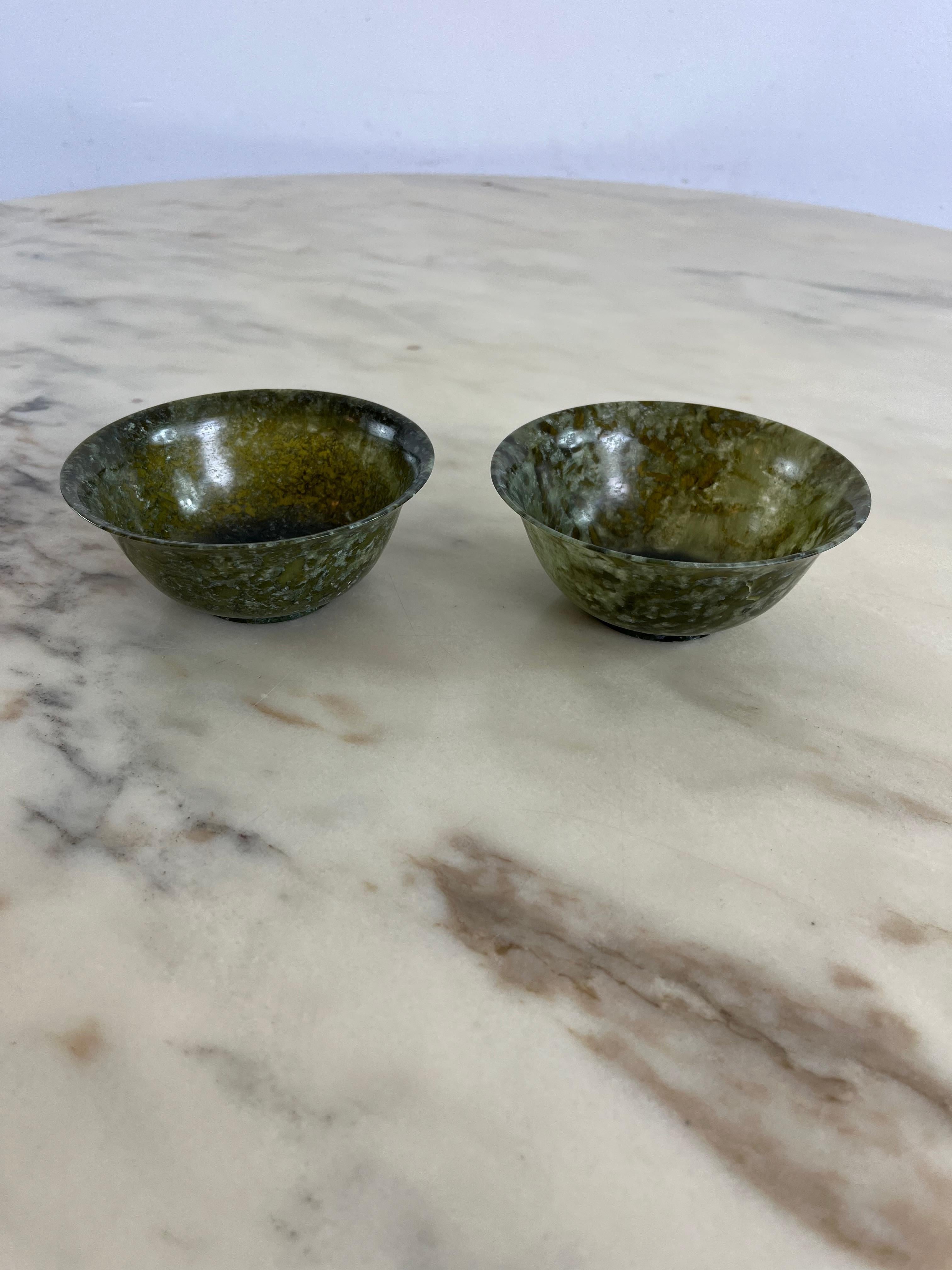 Set of 2 Chinese Jade Bowls, 1930s For Sale 10