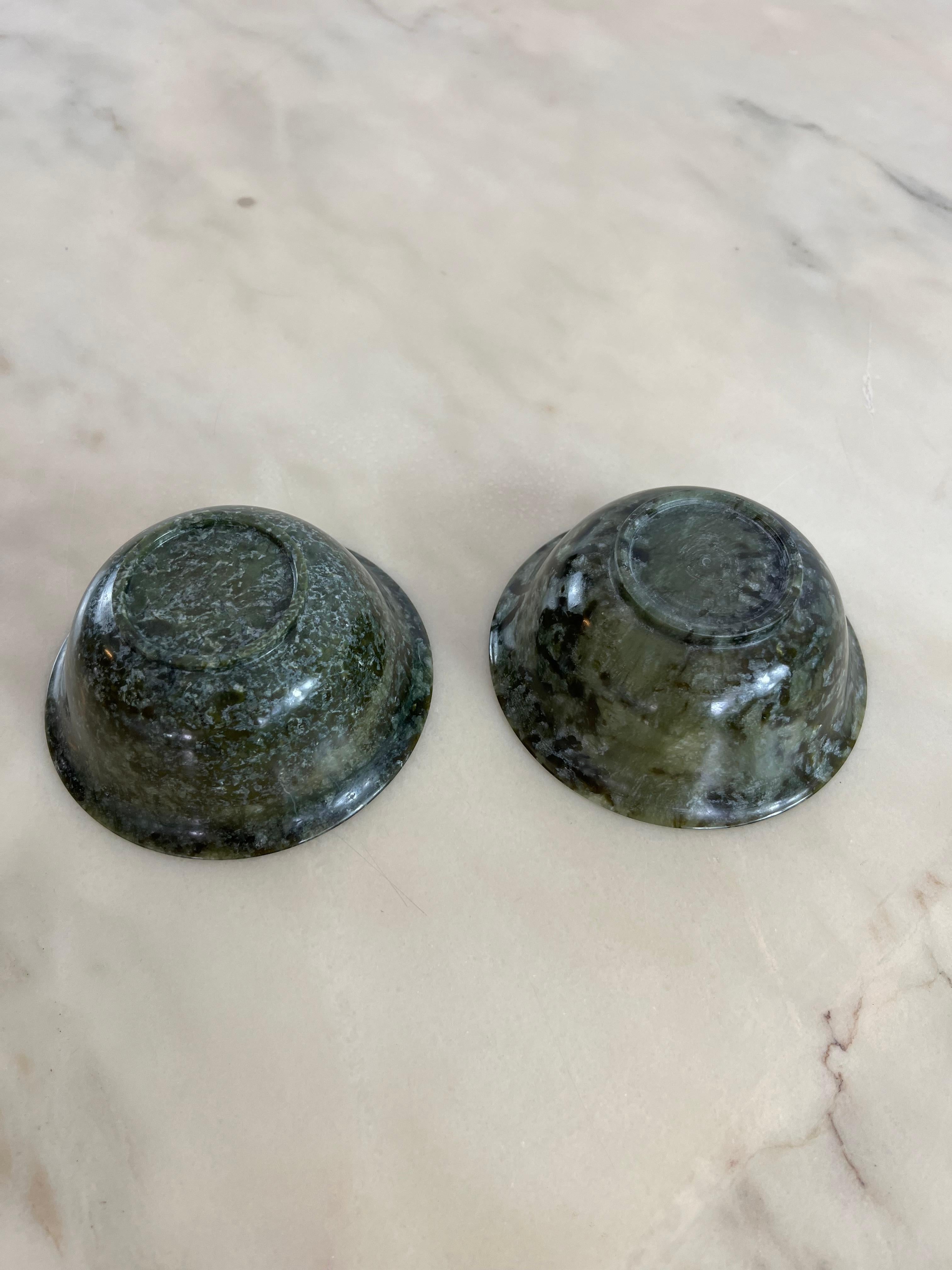 Mid-20th Century Set of 2 Chinese Jade Bowls, 1930s For Sale