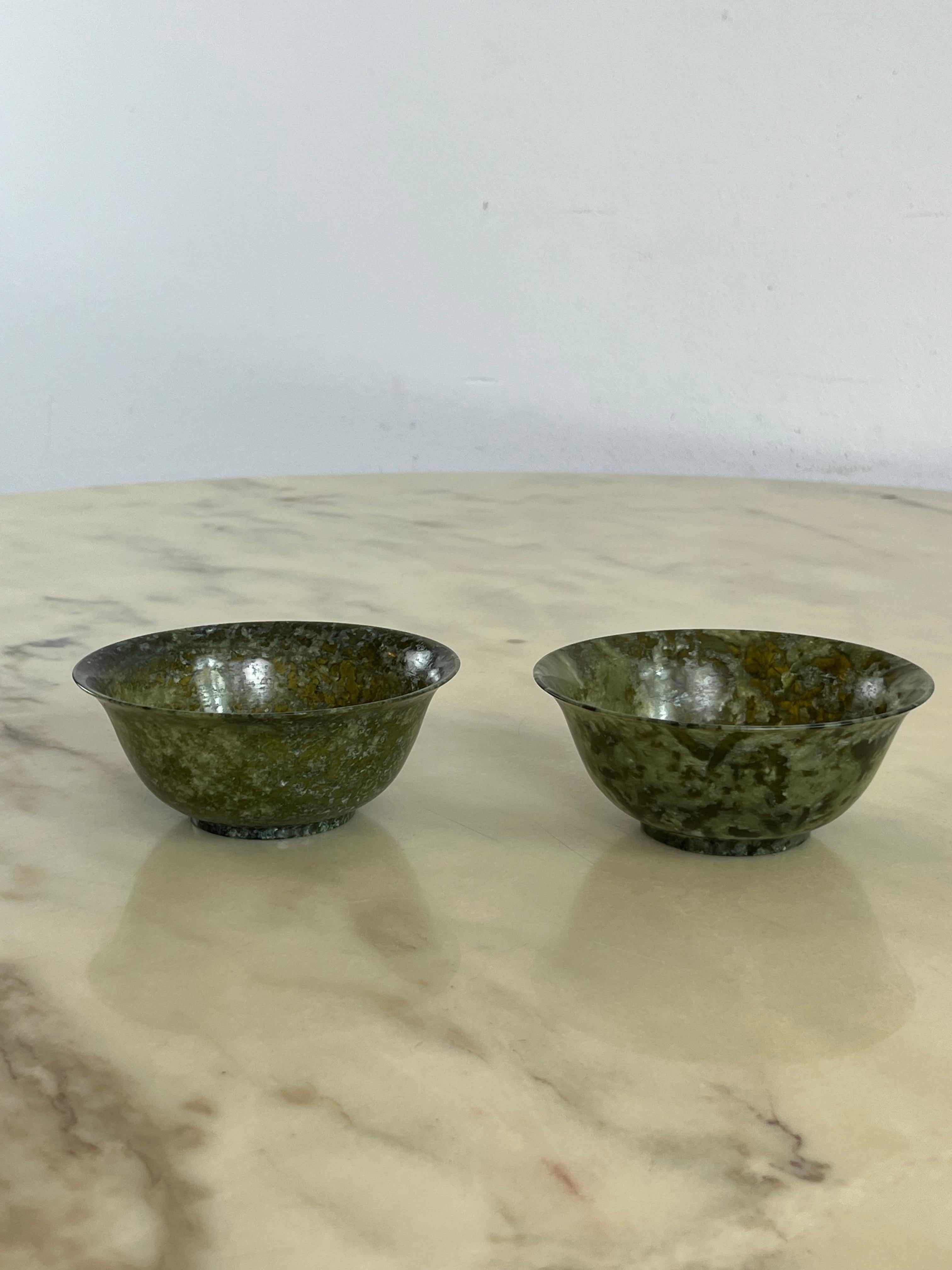 Set of 2 Chinese Jade Bowls, 1930s For Sale 3