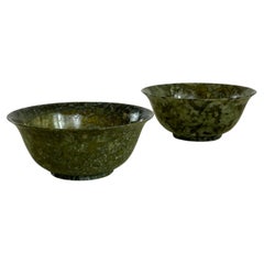 Ensemble de 2 bols chinois en jade, années 1930