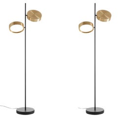 Set of 2 Christophe Pillet Floor Lamp Berlin 323 Black Matt by Oluce