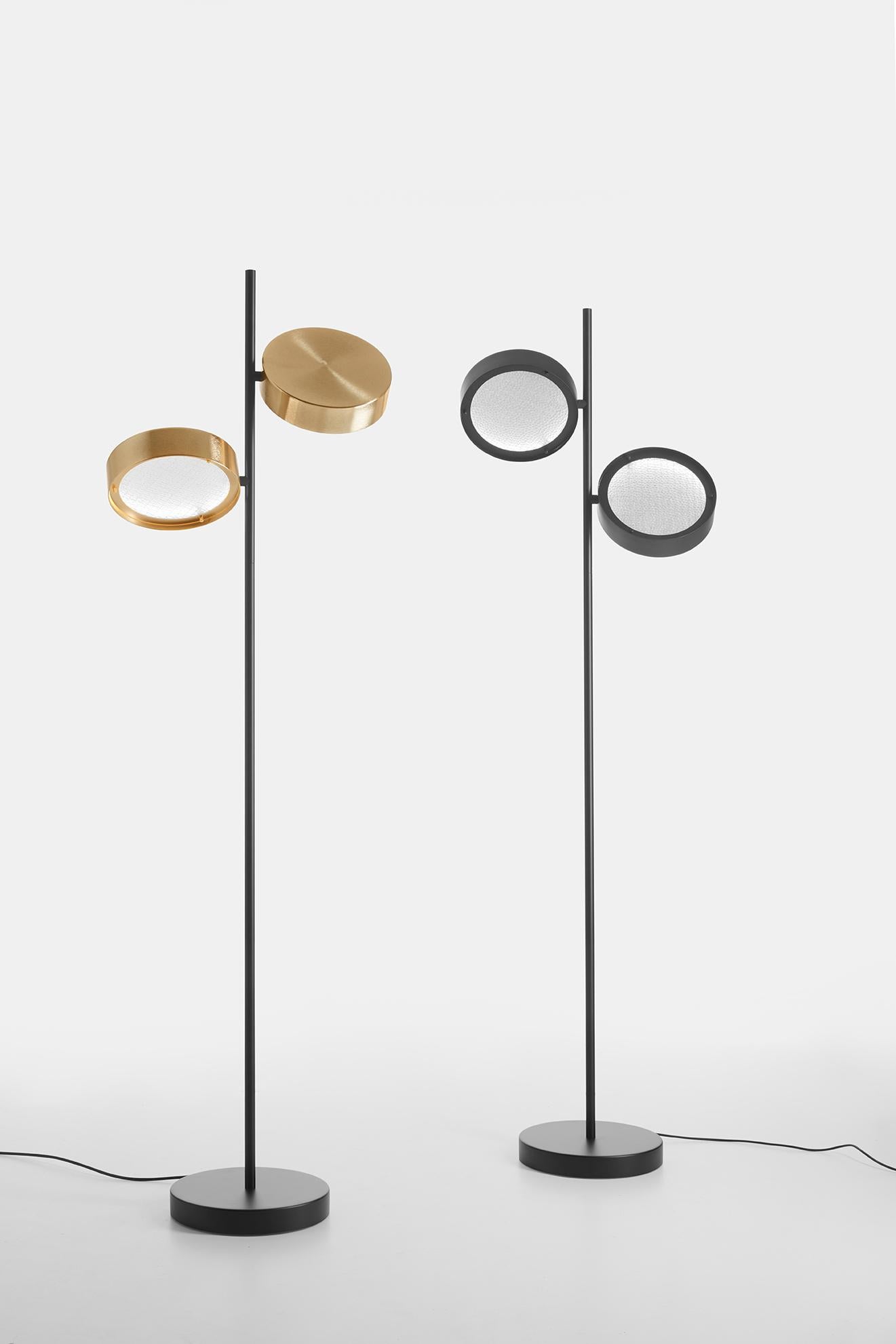 Modern Set of 2 Christophe Pillet Floor Lamp Berlin 323 Black Matt by Oluce For Sale