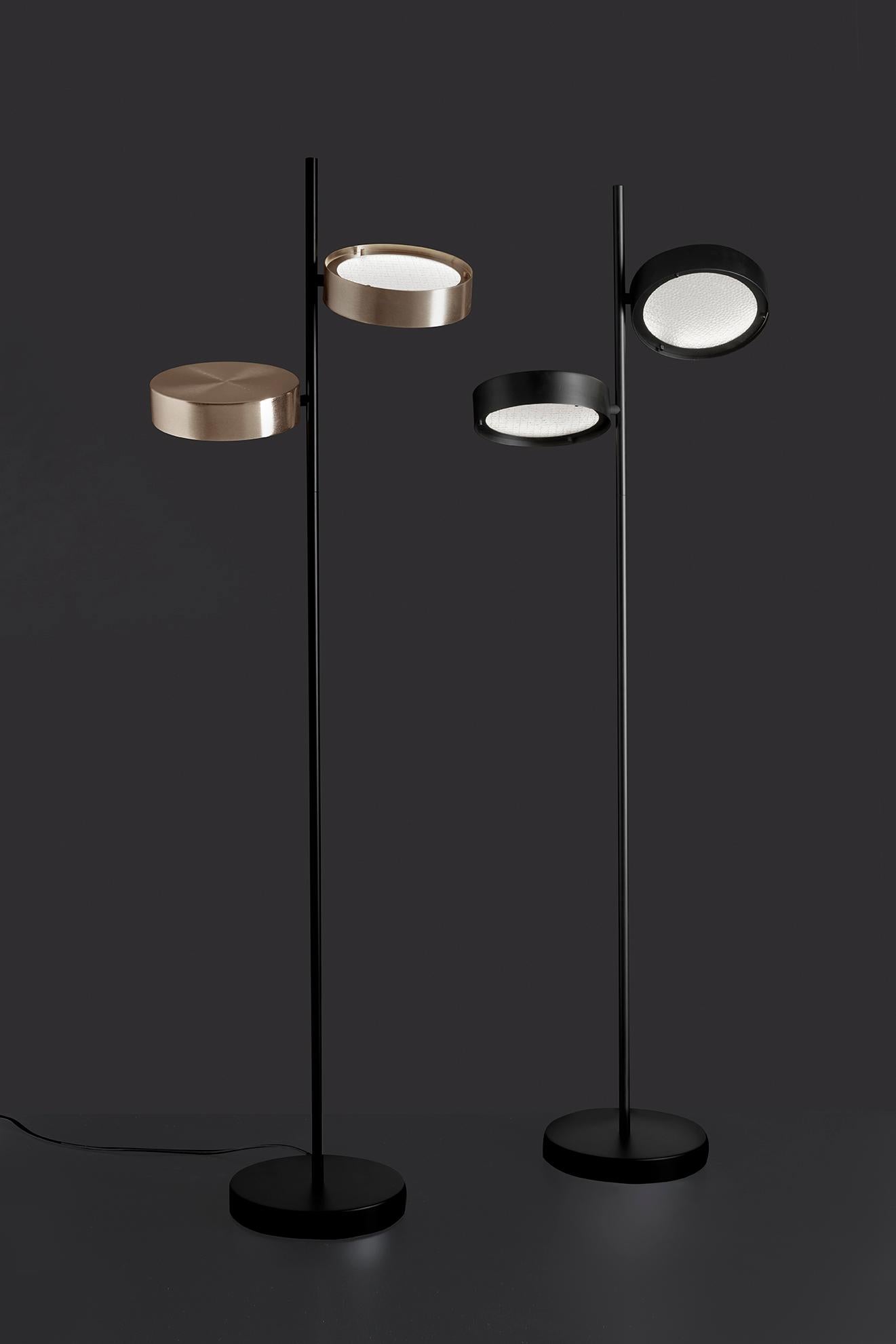 Set of 2 Christophe Pillet Floor Lamp Berlin 323 Black Matt by Oluce For Sale 1