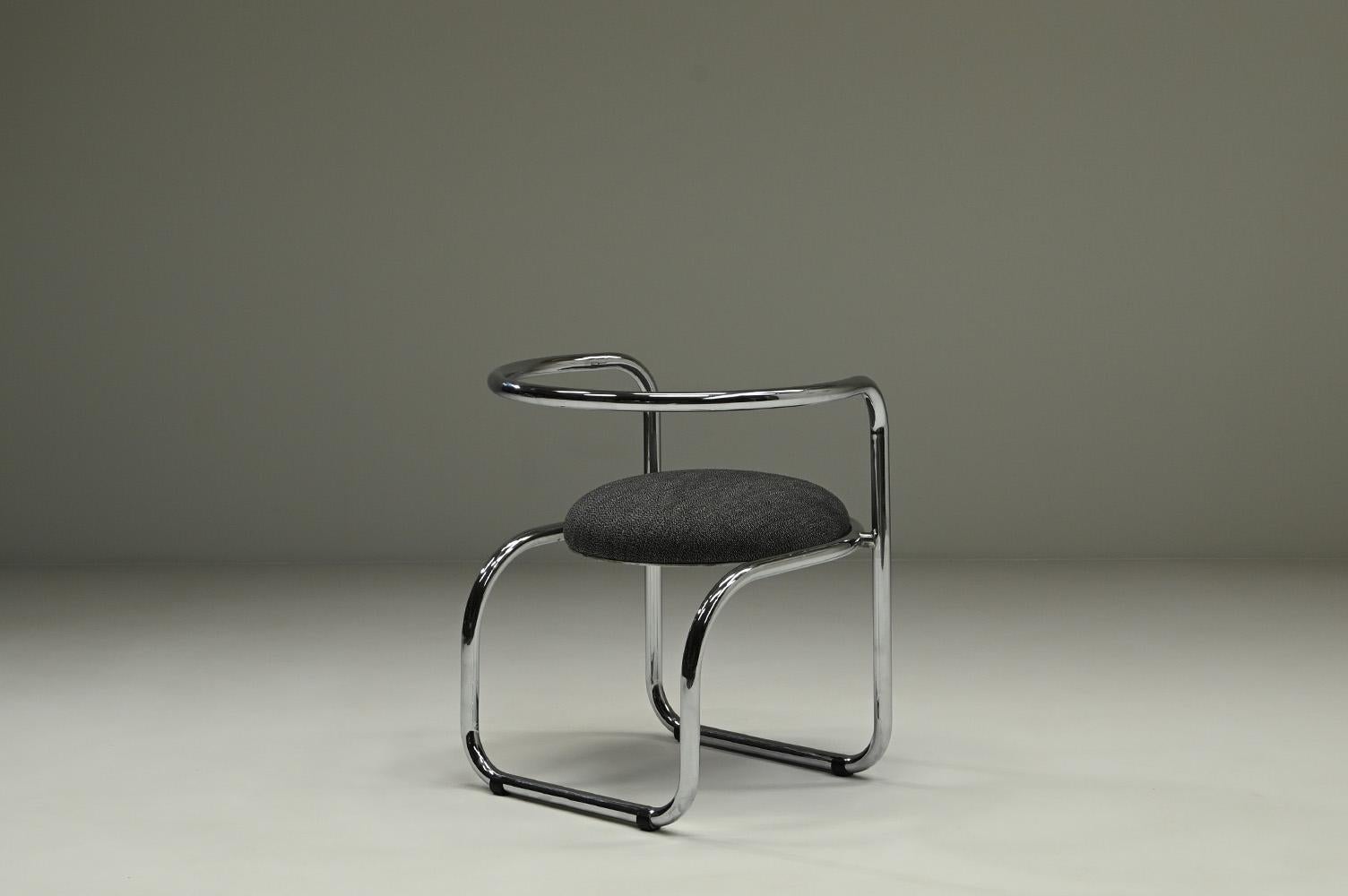 Late 20th Century Set of 2 chrome side chairs, 1970s Italy. For Sale