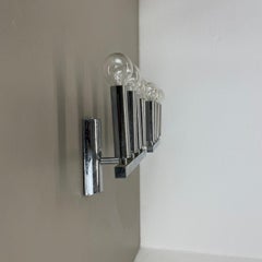 Set of 2 chrome tube "TORCH" Wall Lights by GAETANO SCIOLARI attrib. Italy 1970s