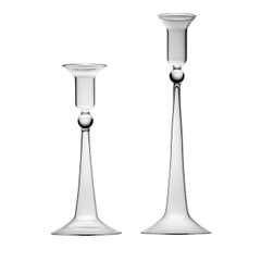 Set mit 2 klassischen Kerzenhaltern aus venezianischem Glas