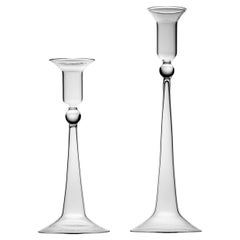 Set of 2 Classic Candle Holders in Venetian Glass