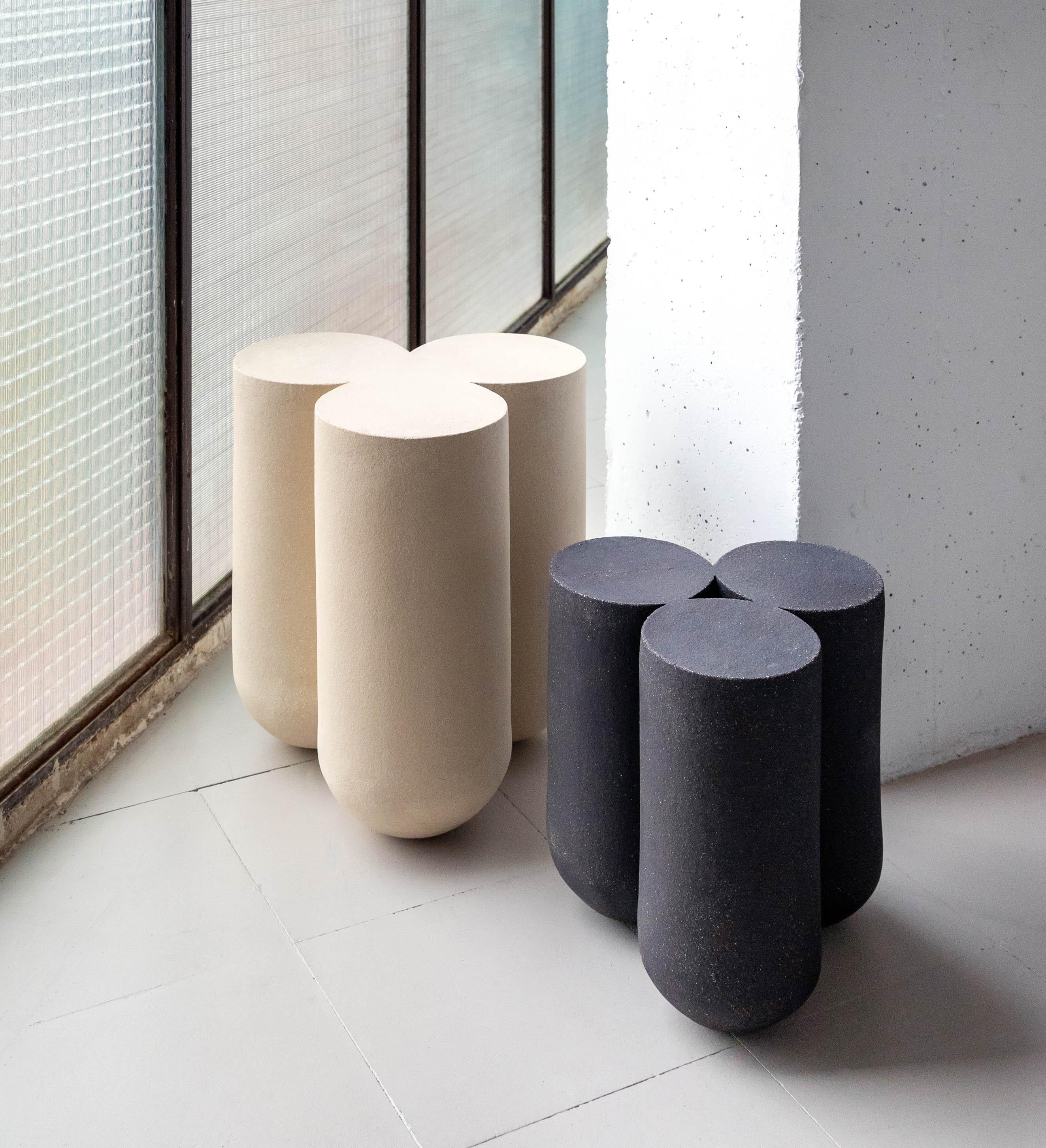 Set of 2 Clay Moor Side Tables by Lisa Allegra
Moor collection
Dimensions:  Side table Ø 42 x 47 cm , Small side table Ø 32 x 35 cm.
Materials: Clay

Born in 1986 in Paris, Lisa Allegra has earned in 2010 a degree in furniture design from the École