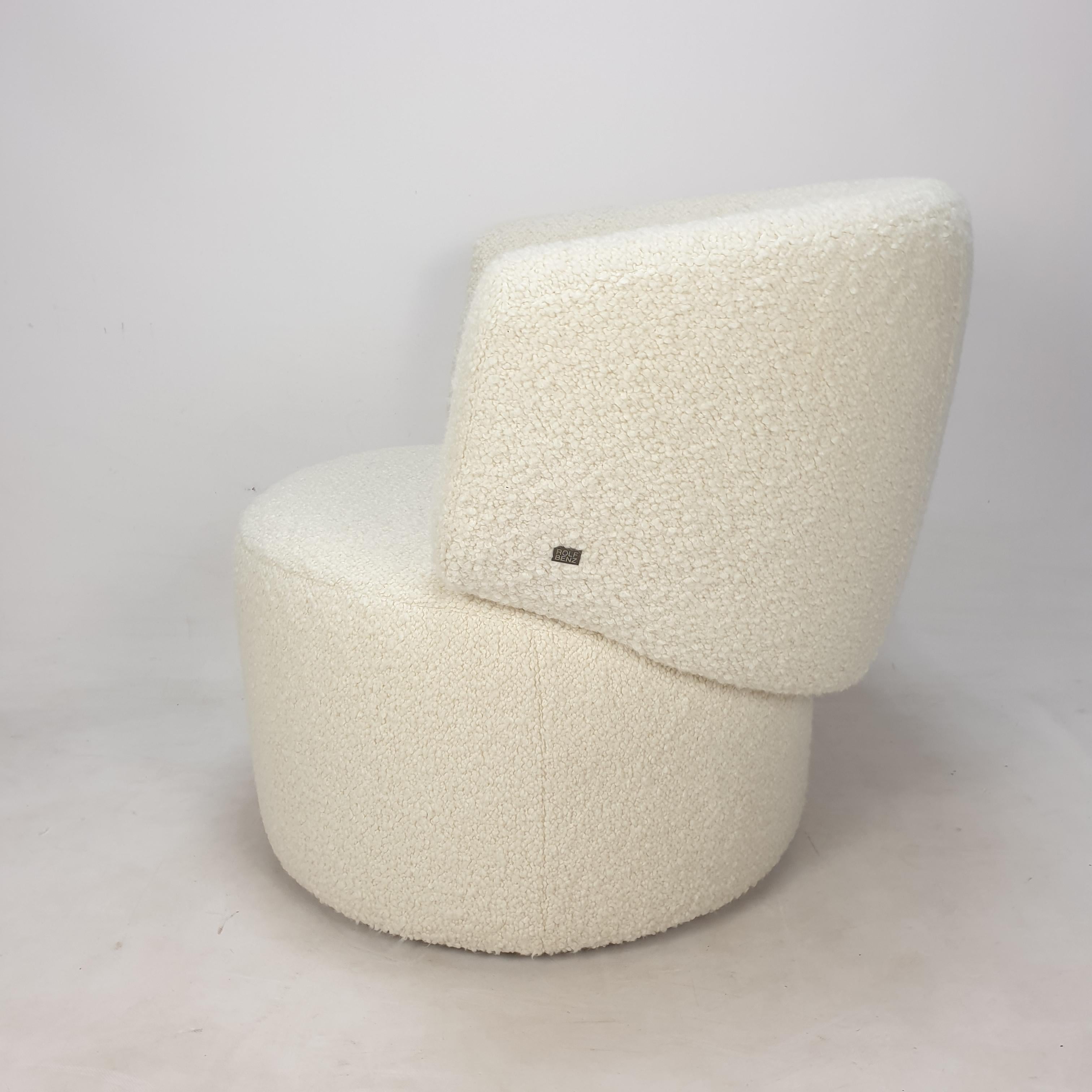 Contemporary Set of 2 Club Chairs and 1 Pouf by Rolf Benz