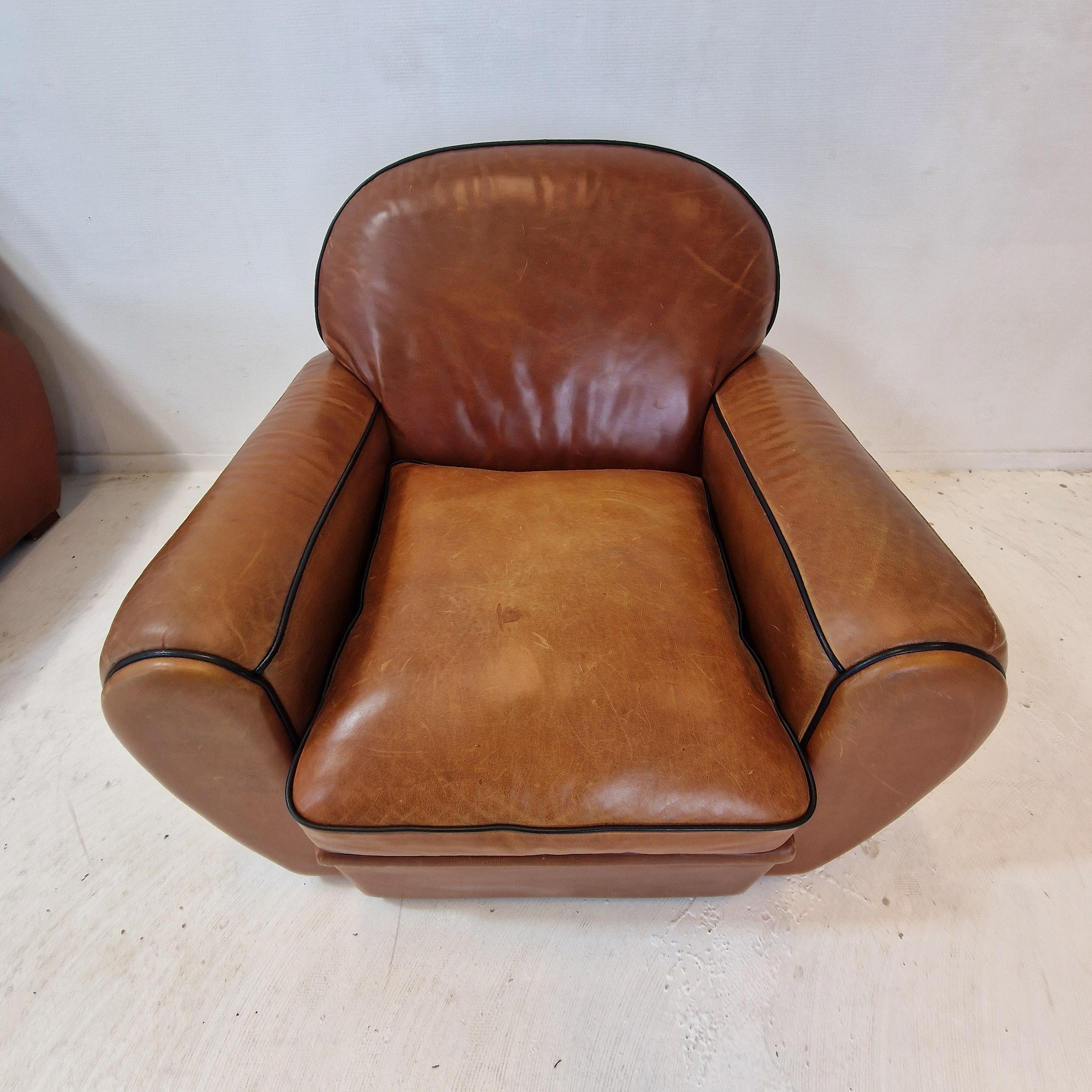 Set di 2 poltrone e 1 divano in pelle di Jan Frantzen, Paesi Bassi in vendita 4