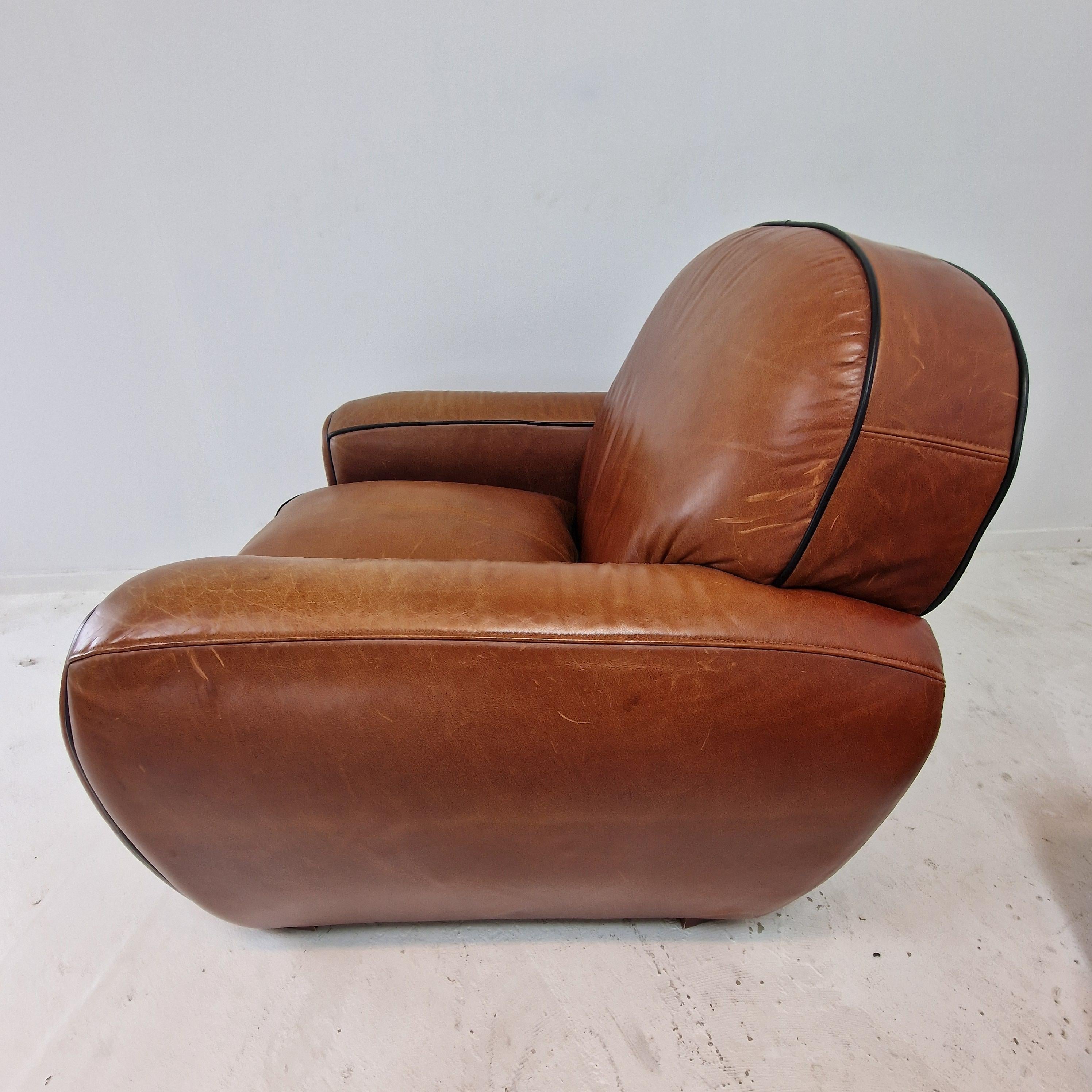 Set di 2 poltrone e 1 divano in pelle di Jan Frantzen, Paesi Bassi in vendita 7