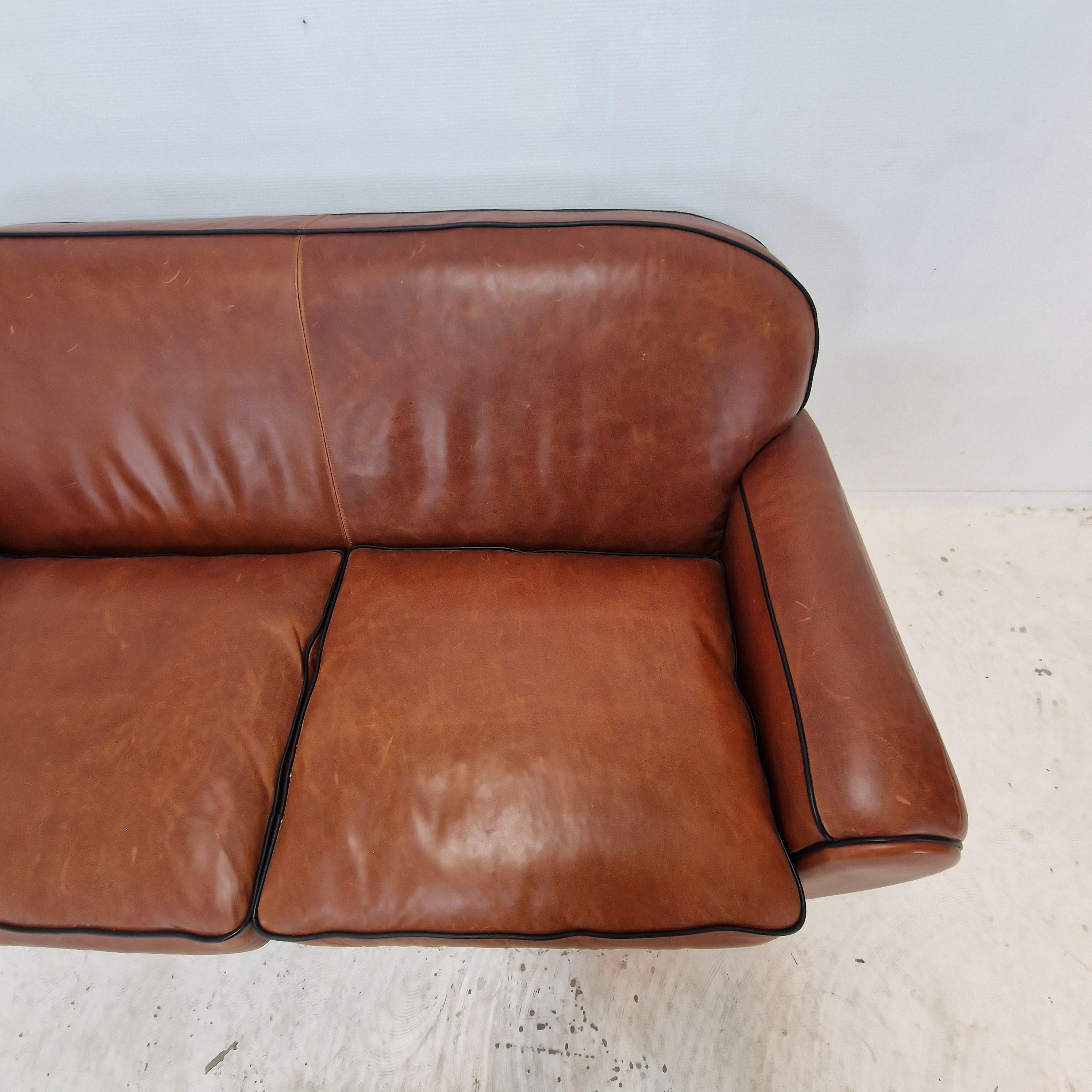 Set di 2 poltrone e 1 divano in pelle di Jan Frantzen, Paesi Bassi in vendita 9