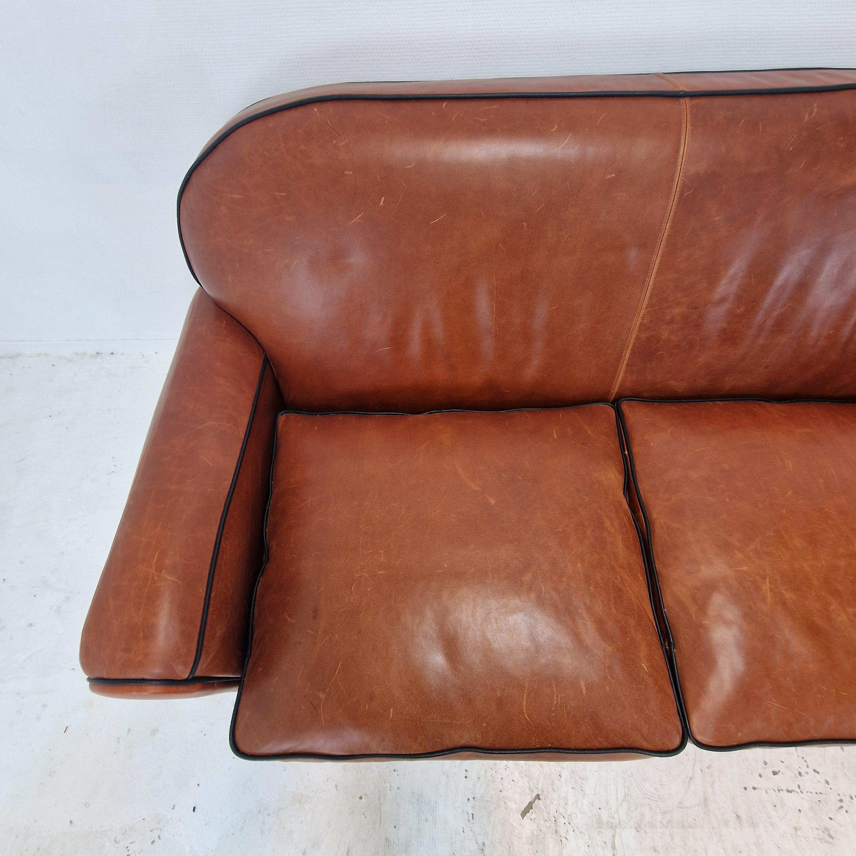 Set di 2 poltrone e 1 divano in pelle di Jan Frantzen, Paesi Bassi in vendita 10