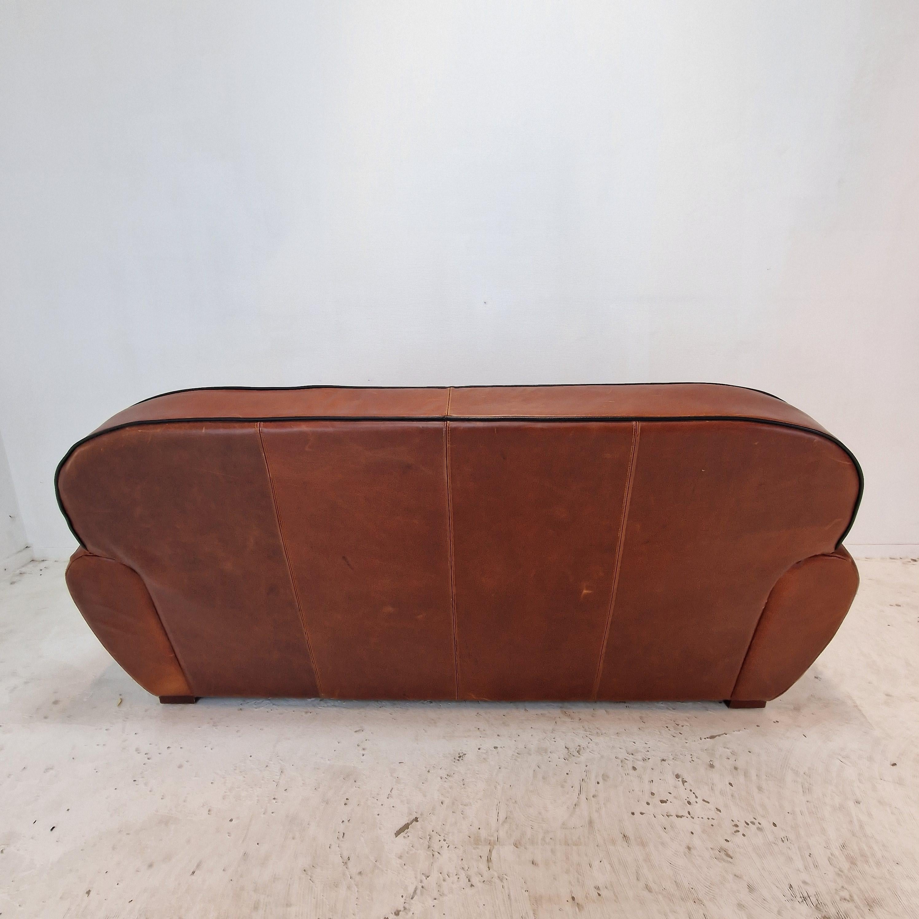 Set di 2 poltrone e 1 divano in pelle di Jan Frantzen, Paesi Bassi in vendita 12