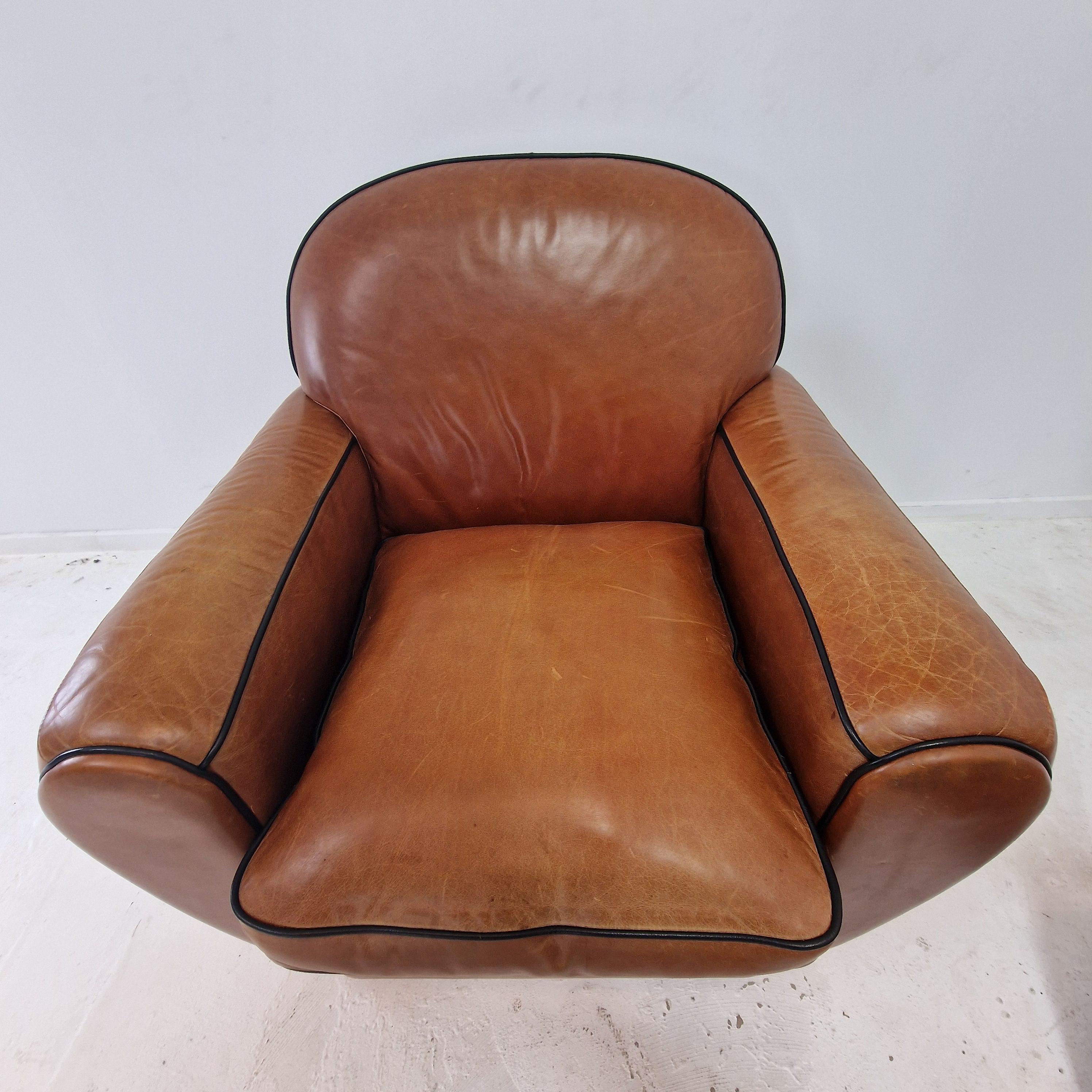 Pelle Set di 2 poltrone e 1 divano in pelle di Jan Frantzen, Paesi Bassi in vendita