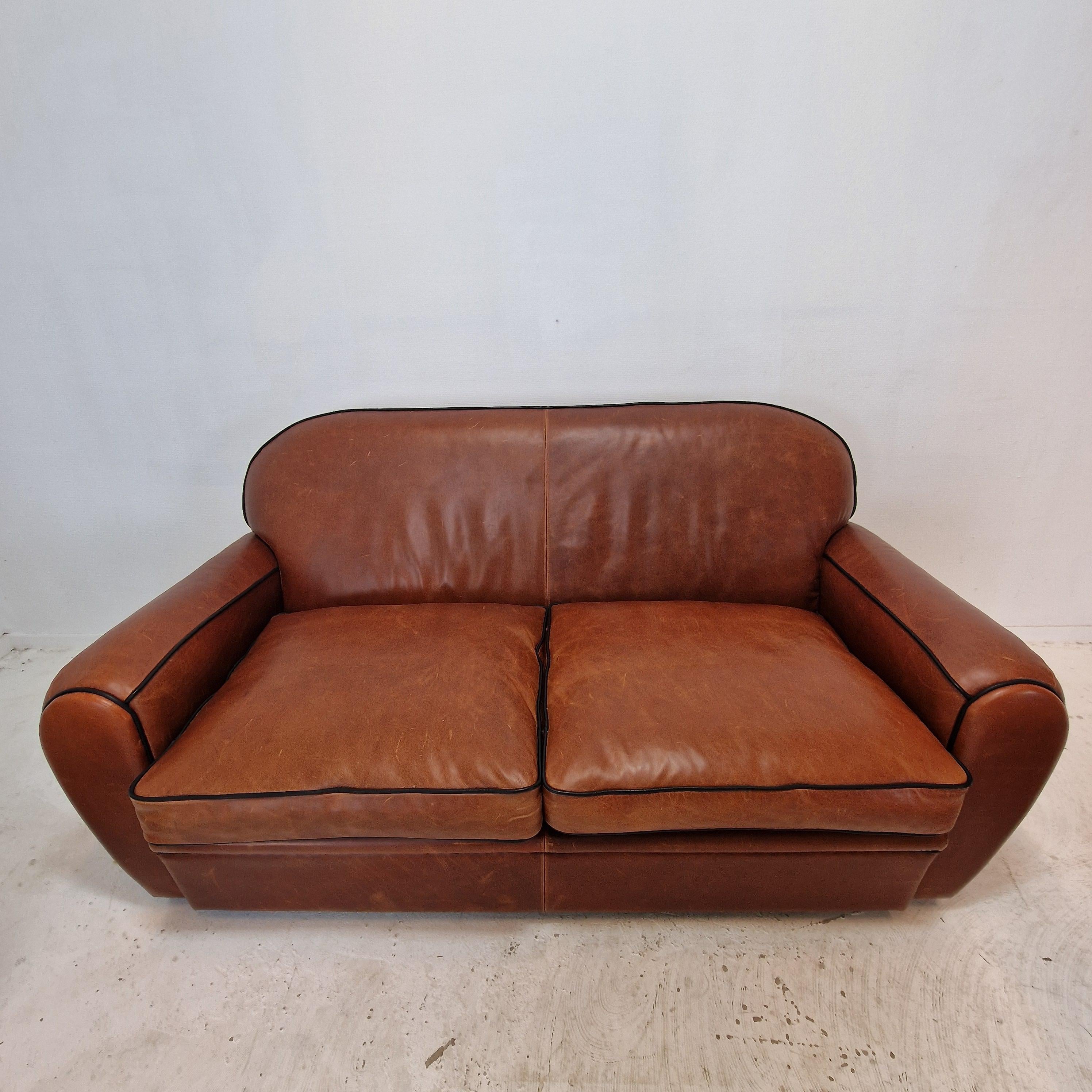Set di 2 poltrone e 1 divano in pelle di Jan Frantzen, Paesi Bassi in vendita 2