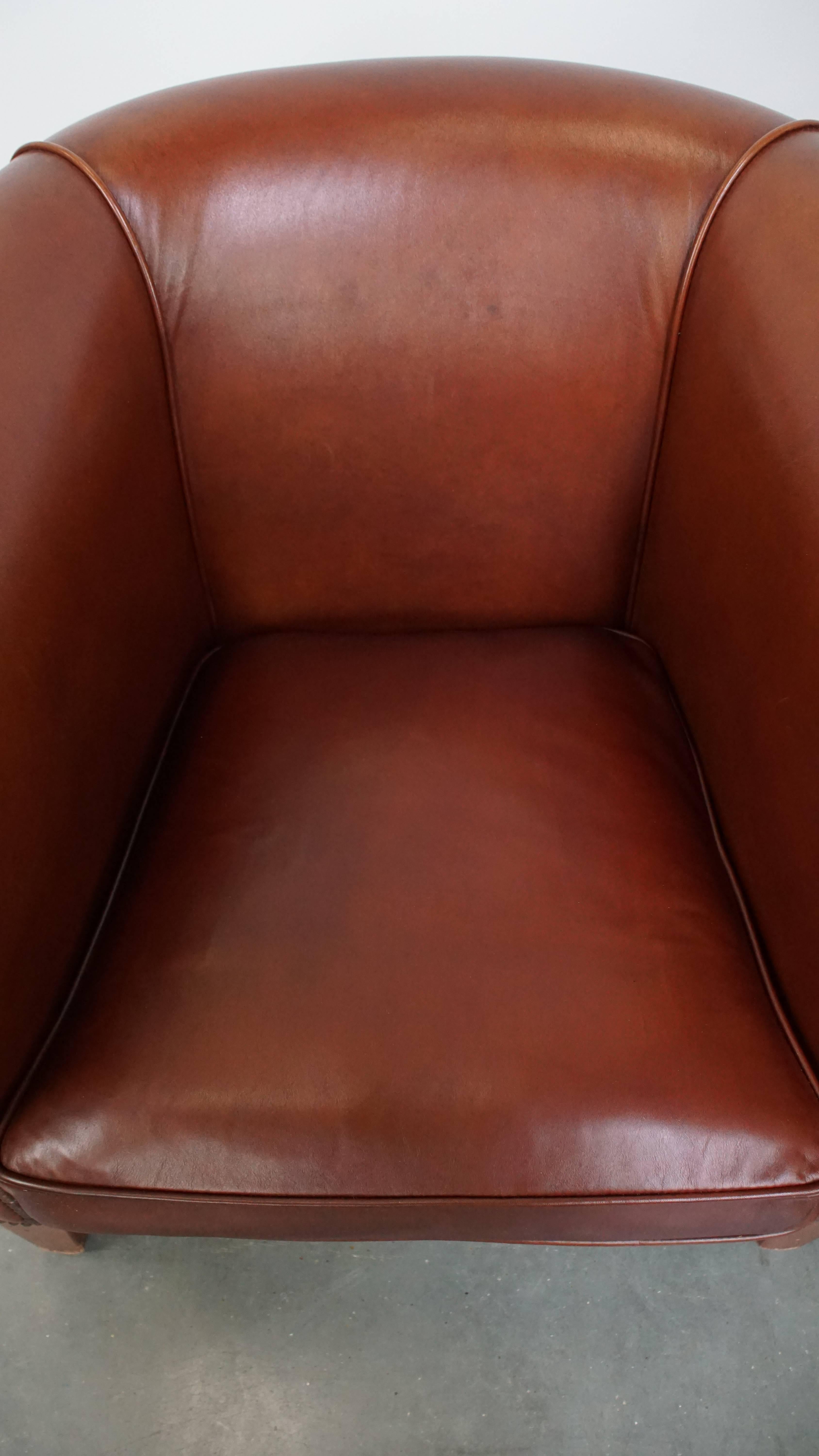2er Set Club Chairs aus Rindsleder im Zustand „Gut“ im Angebot in Harderwijk, NL