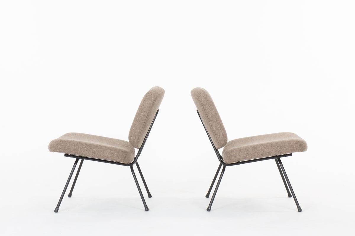French Set of 2 CM190 low chairs by Pierre Paulin for Thonet, 1950s For Sale