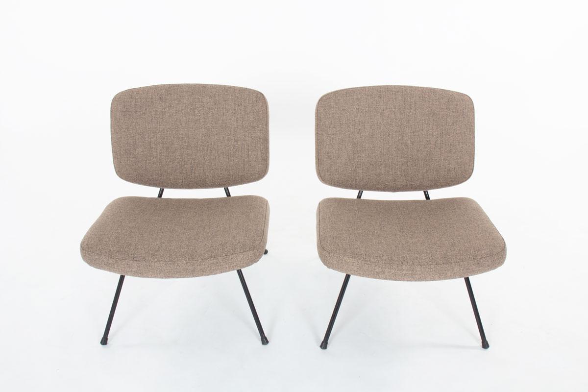 Juego de 2 sillas bajas CM190 de Pierre Paulin para Thonet, años 50 siglo XX en venta