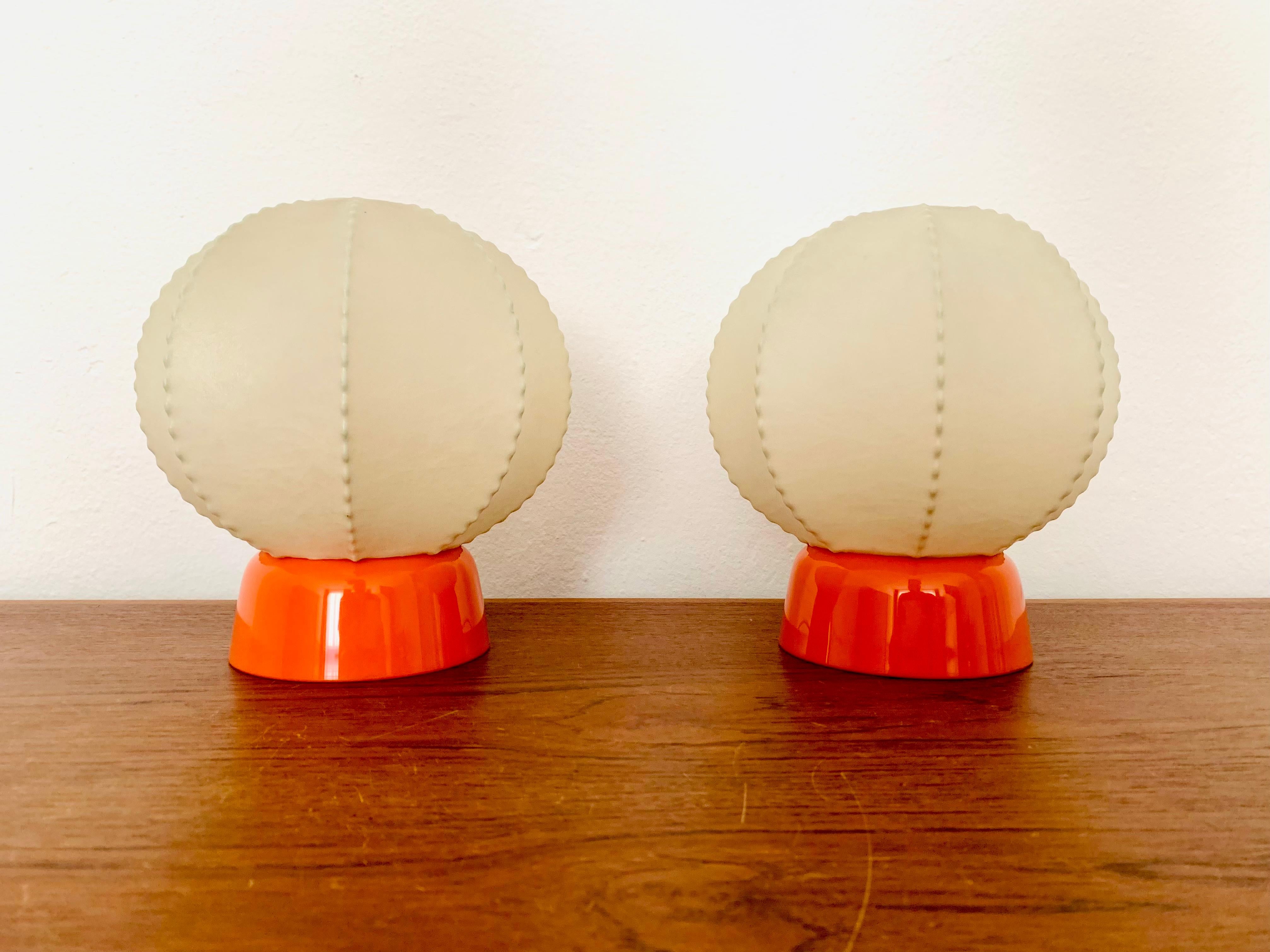 Mid-Century Modern Set of 2 Cocoon Table Lamps For Sale