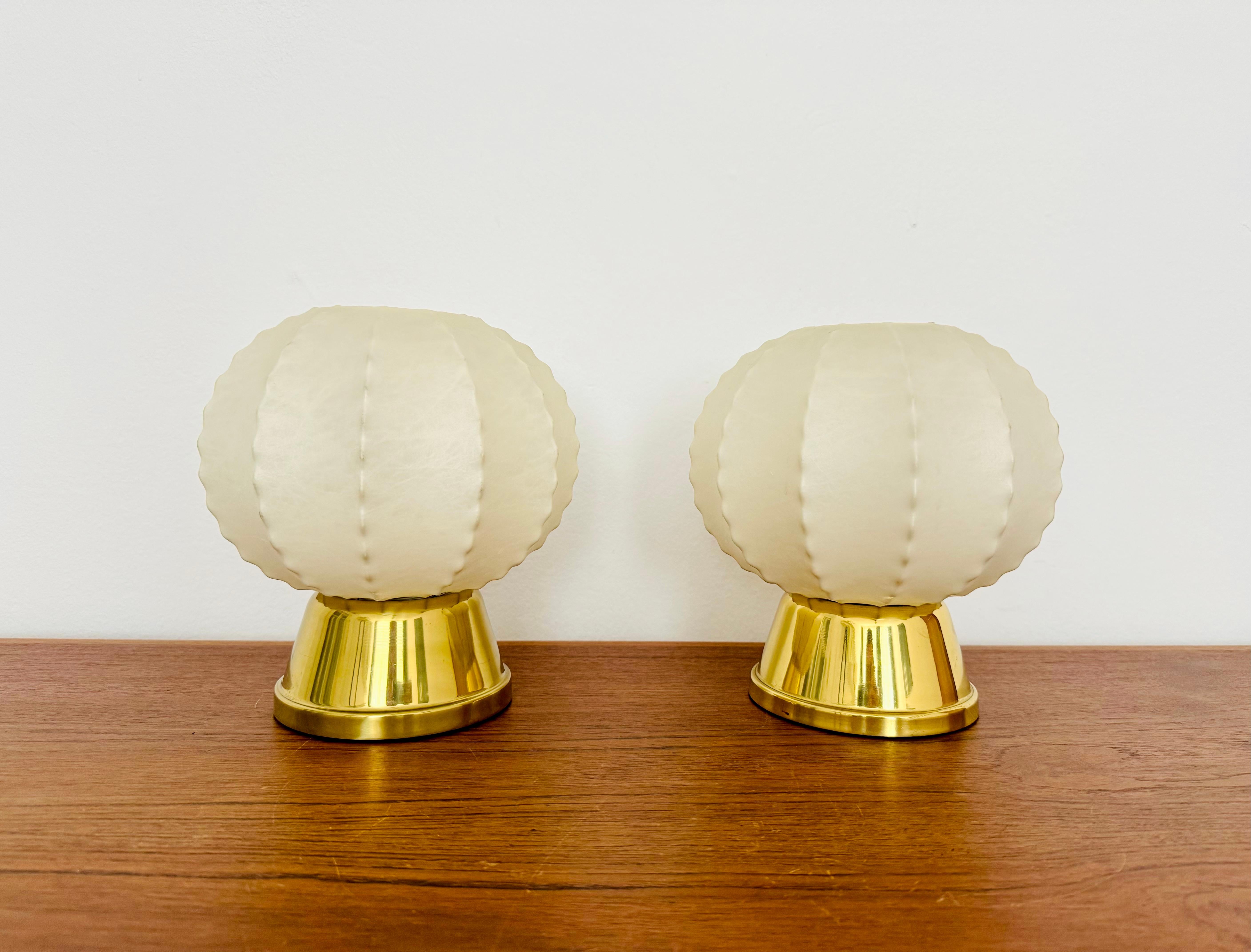 Mid-Century Modern Set of 2 Cocoon Table Lamps For Sale