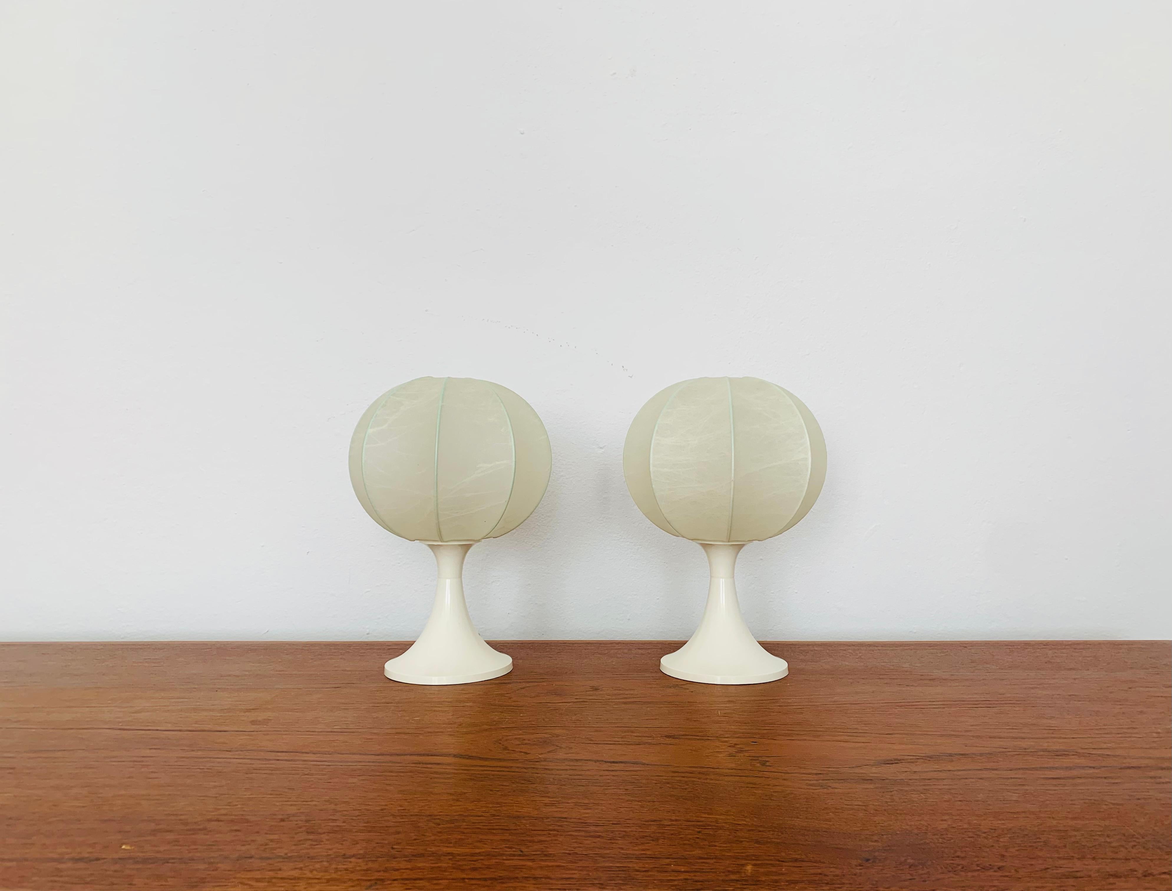 German Set of 2 Cocoon Table Lamps For Sale