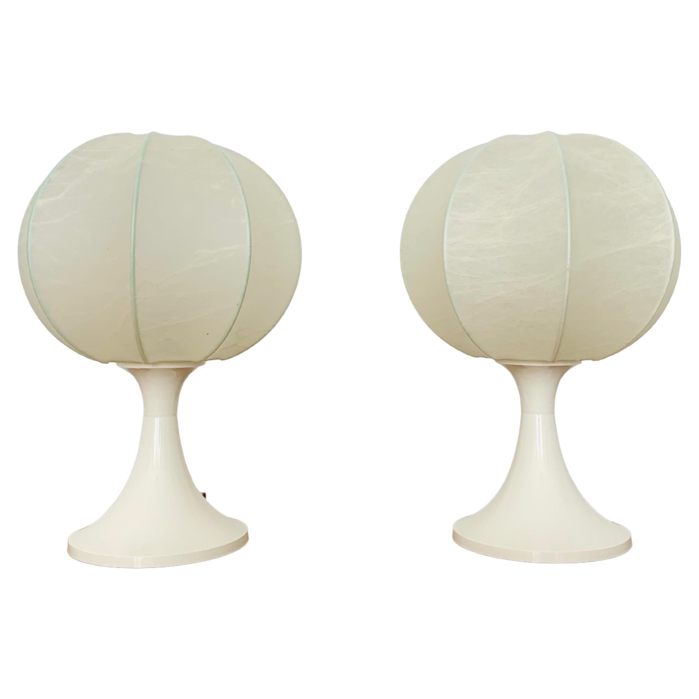 Set of 2 Cocoon Table Lamps For Sale