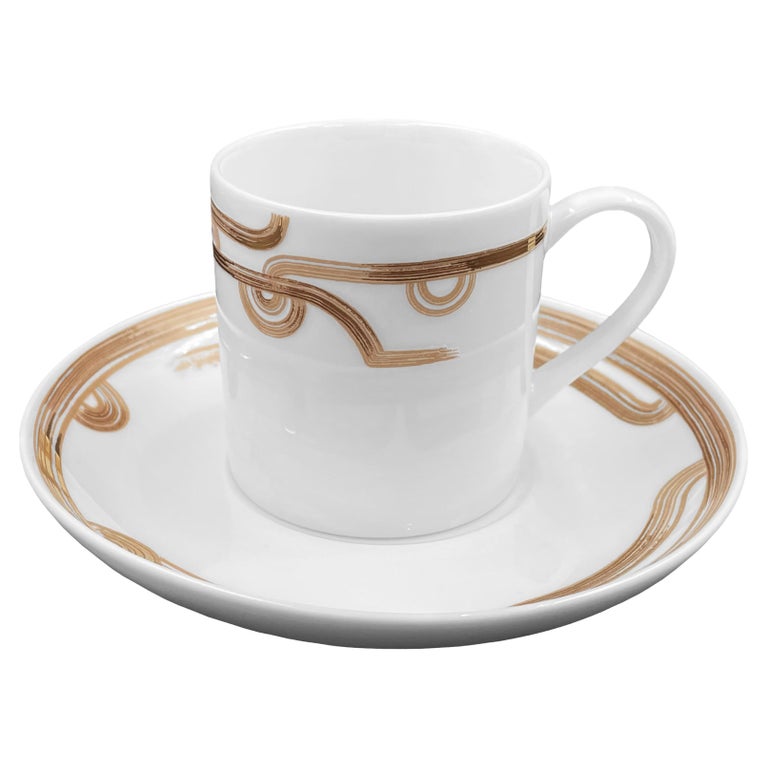 Set of 2 Coffee Cup with Saucer Art Déco Garden André Fu Living Tableware New For Sale