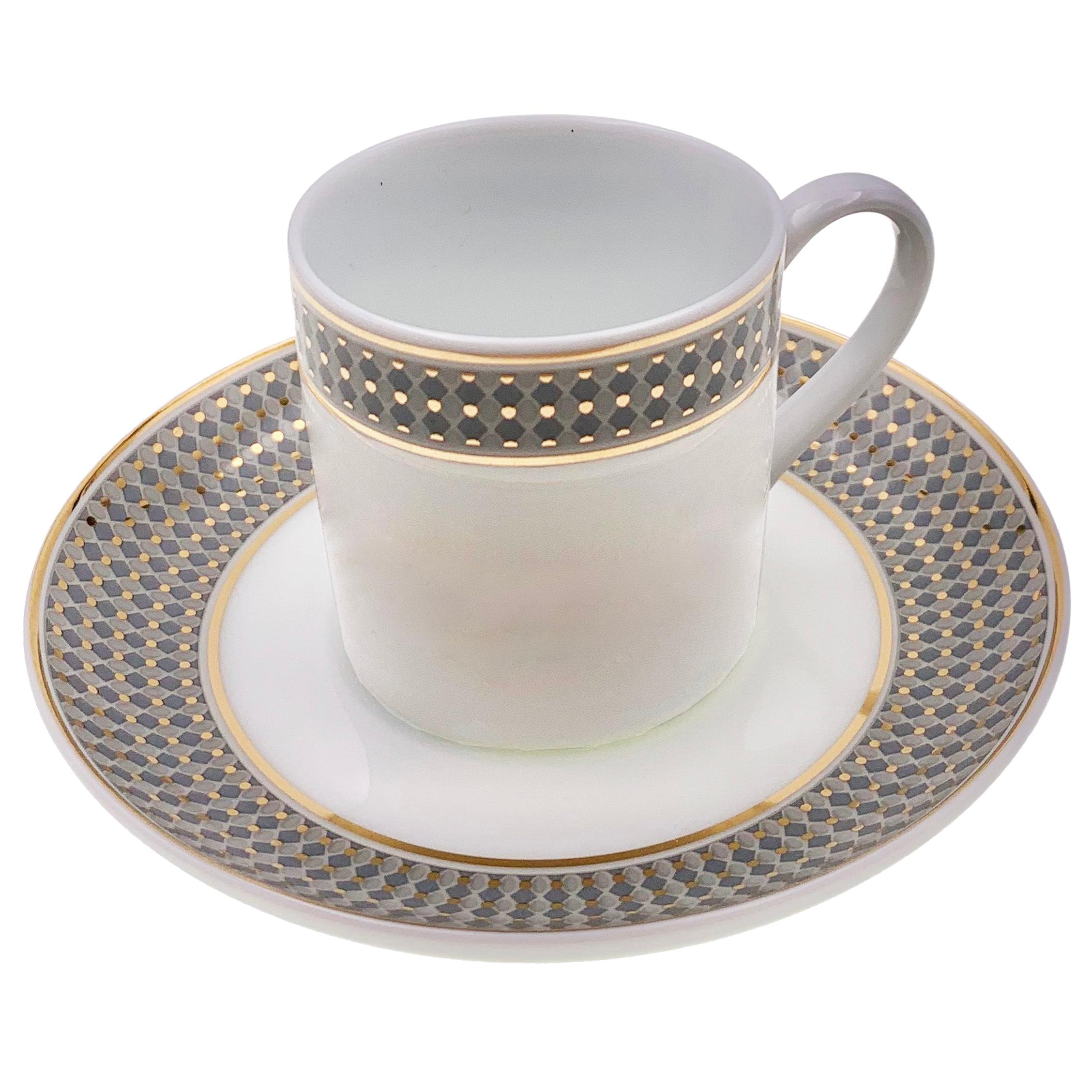 Set of 2 Coffee Cup with Saucer Modern Vintage André Fu Living Tableware New For Sale