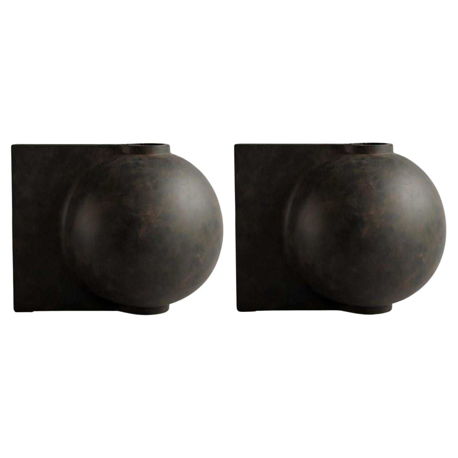 Set of 2 Coffee Offset Vases Big by 101 Copenhagen