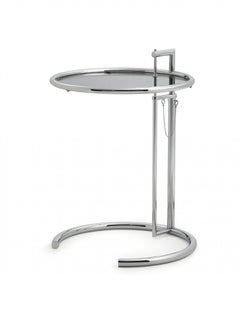 Set of 2 Coffee table ClassiCon Adjustable Table E1027 design Eileen Gray Smoke