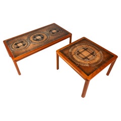 Set of 2 Coffee Table w/ Side Table in Teak, Johannes Andersen, Denmark, 1970's