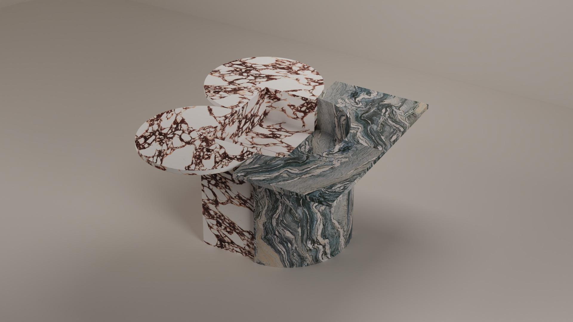 Set de 2 tables basses en MarCo Nero & Verde Acquamarina par Antonio De Marco en vente 10