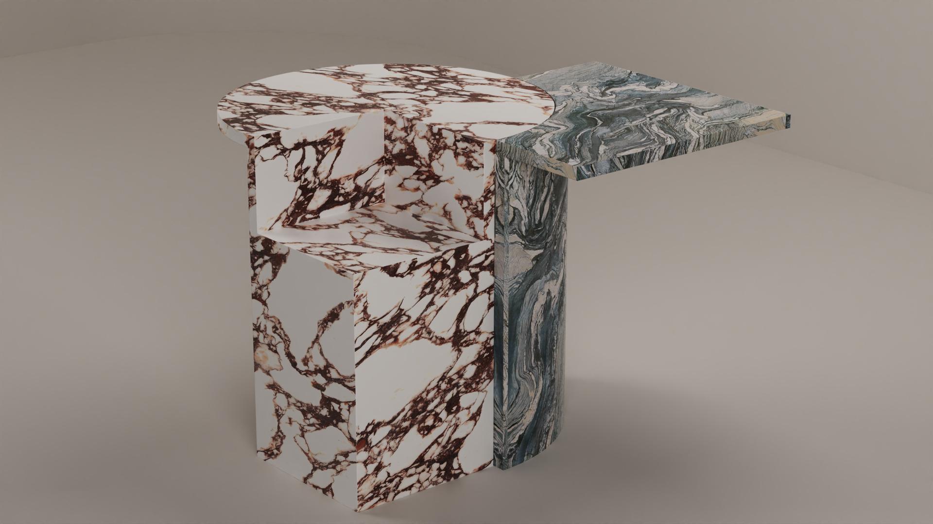 Set de 2 tables basses en MarCo Nero & Verde Acquamarina par Antonio De Marco en vente 12