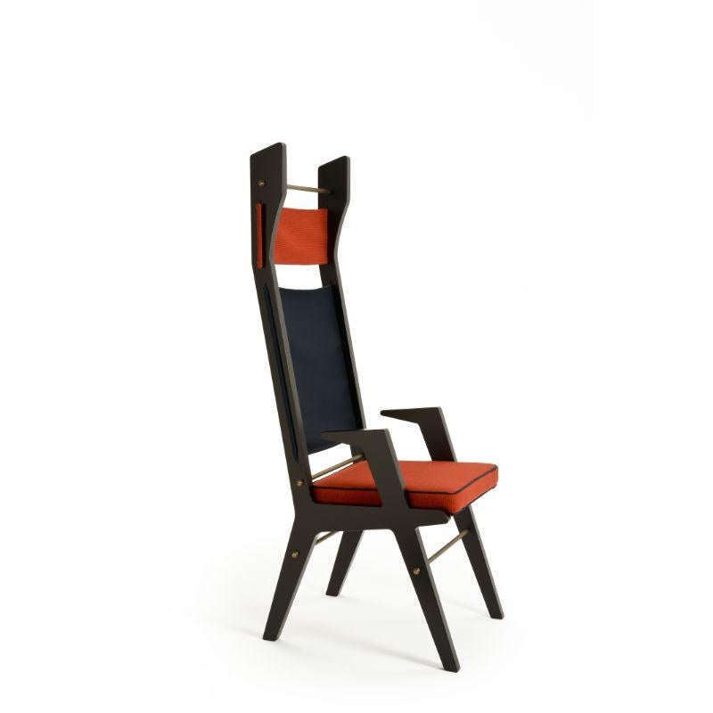 Ensemble de 2 fauteuils Colette, rouge - bleu - rouge par Colé Italia avec Lorenza Bozzoli
(Produit sur mesure)
Dimensions : H.157 D.66,5 W.55 cm
Matériaux : Petit fauteuil à haut dossier en structure MDF laqué noir ; assise et dossier