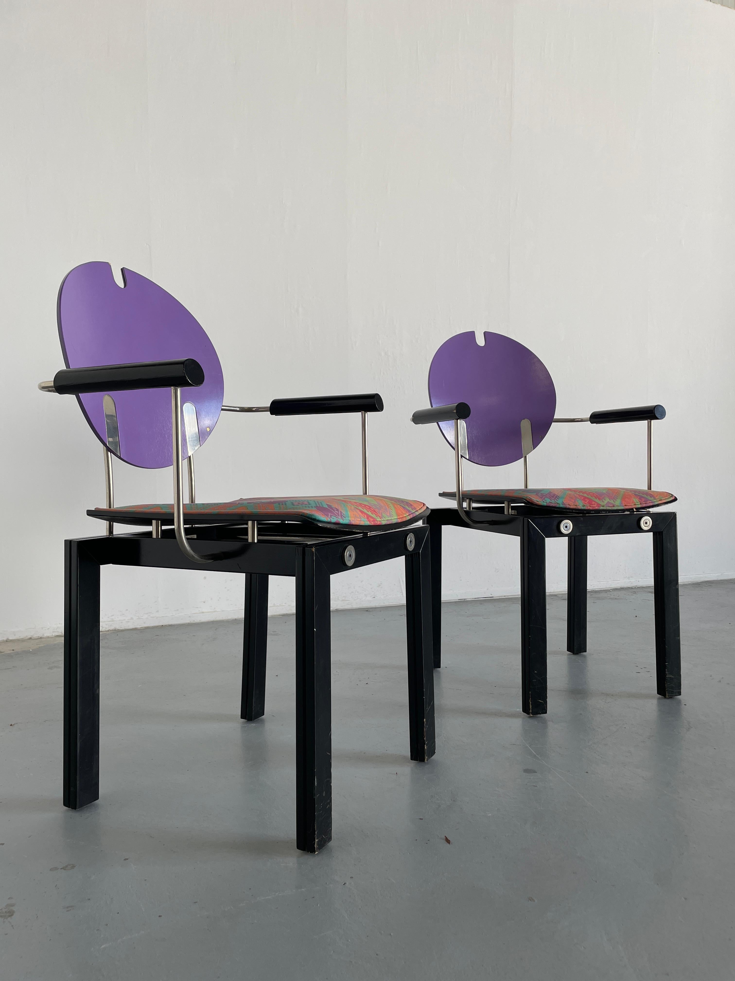 Set of 2 Collectible Memphis Era Original Postmodern Chairs, 1990s Thonet Vienna 2