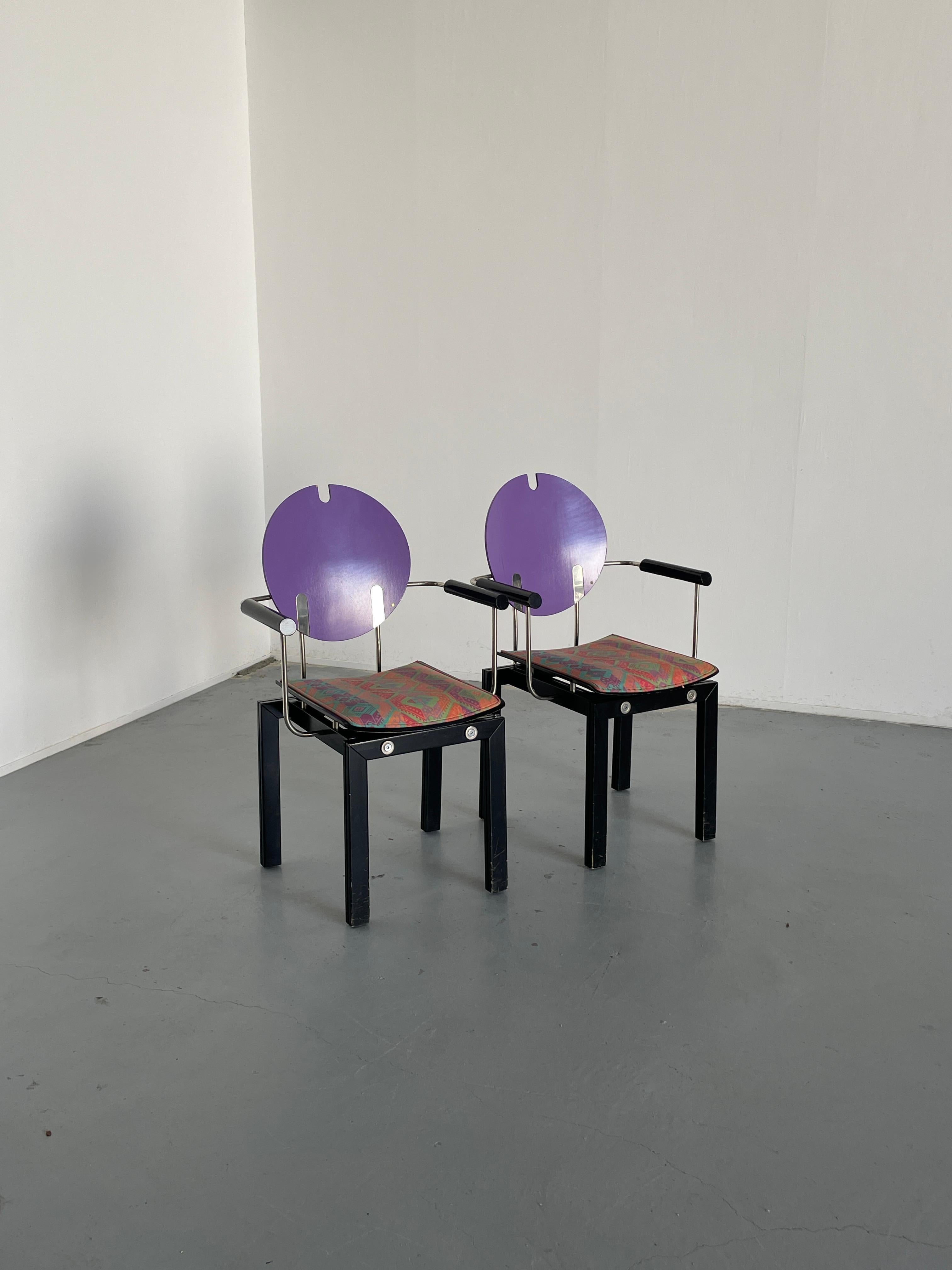 Set of 2 Collectible Memphis Era Original Postmodern Chairs, 1990s Thonet Vienna 1