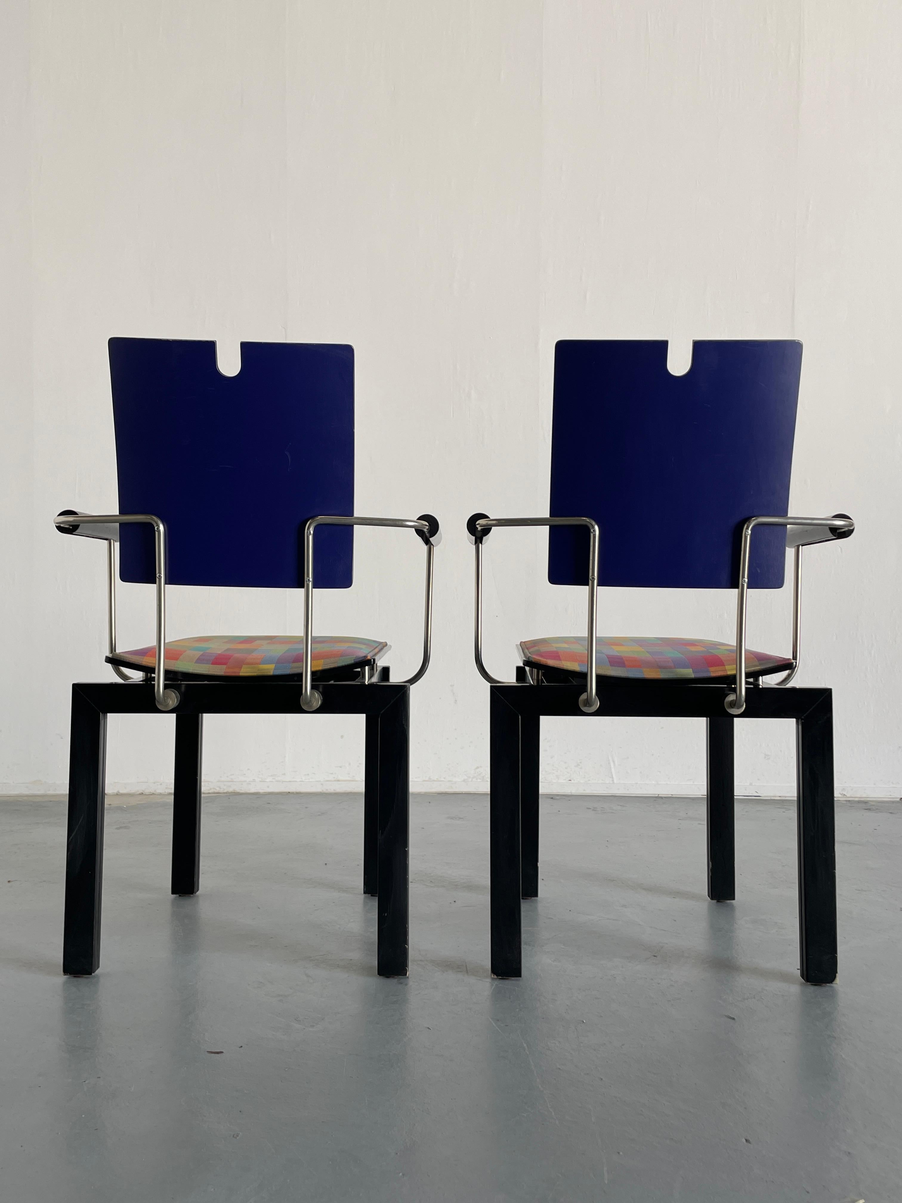 Set of 2 Collectible Memphis Era Original Postmodern Thonet Vienna Chairs, 1990s 3