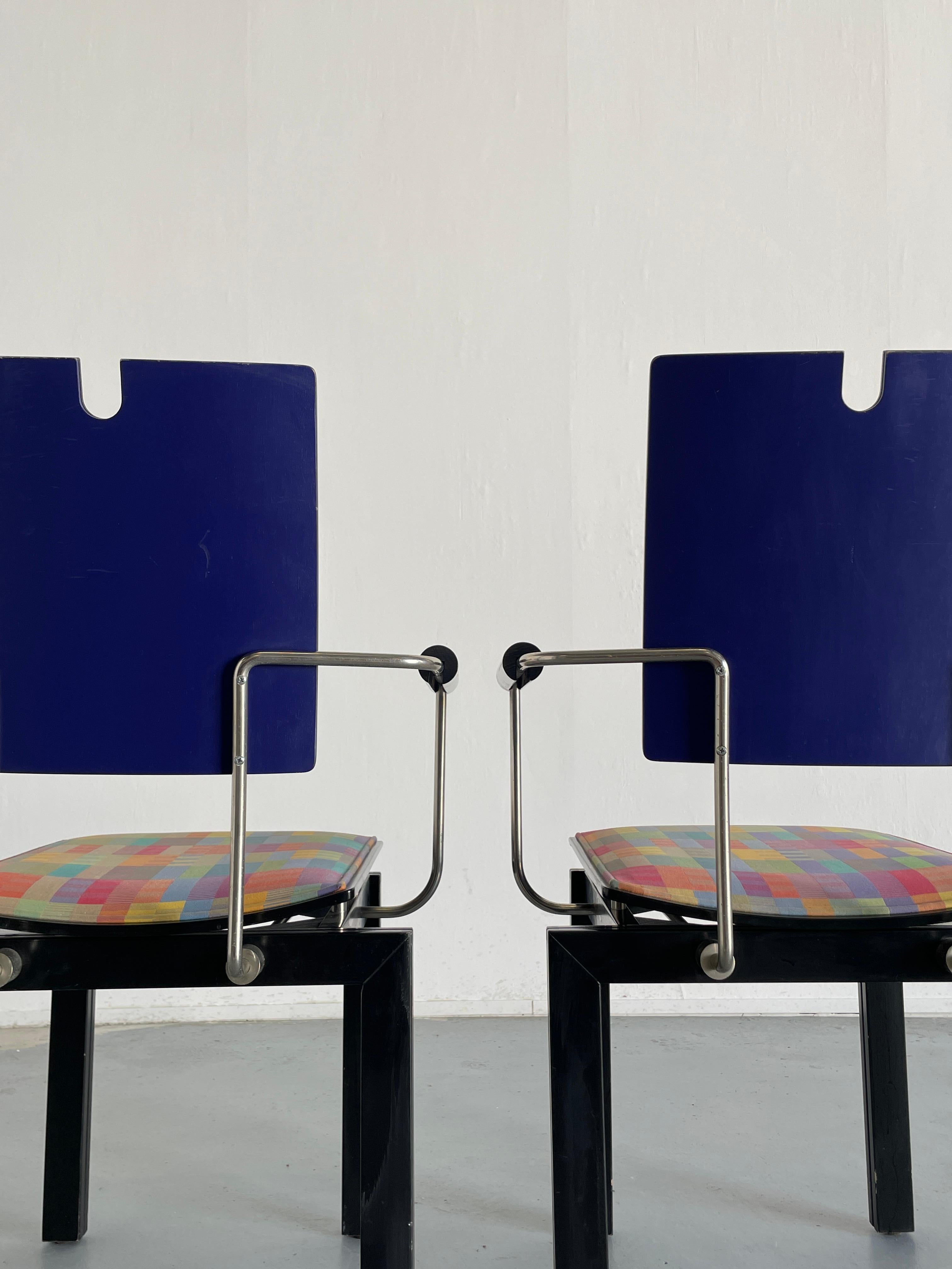 Set of 2 Collectible Memphis Era Original Postmodern Thonet Vienna Chairs, 1990s 4