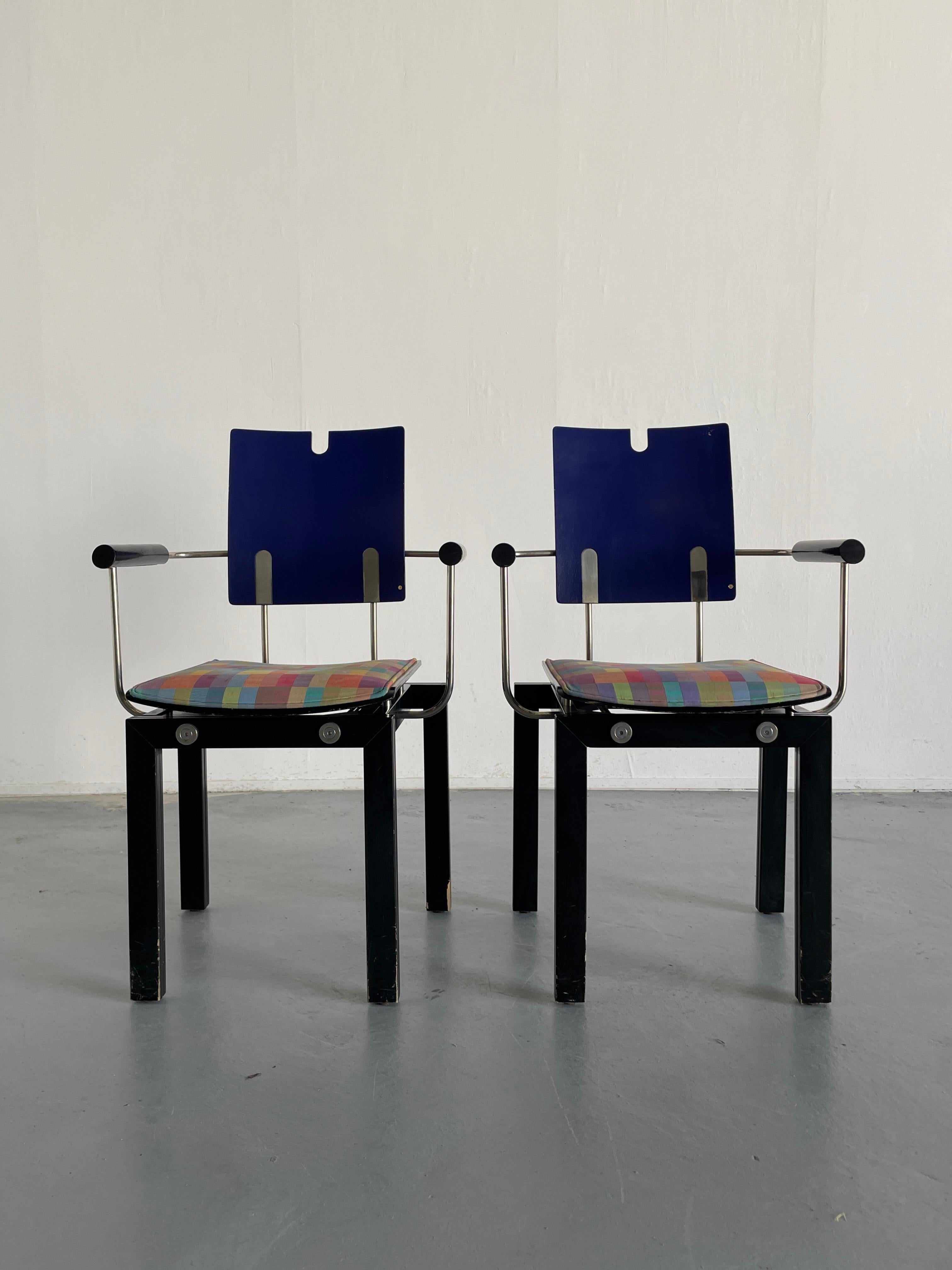 Post-Modern Set of 2 Collectible Memphis Era Original Postmodern Thonet Vienna Chairs, 1990s