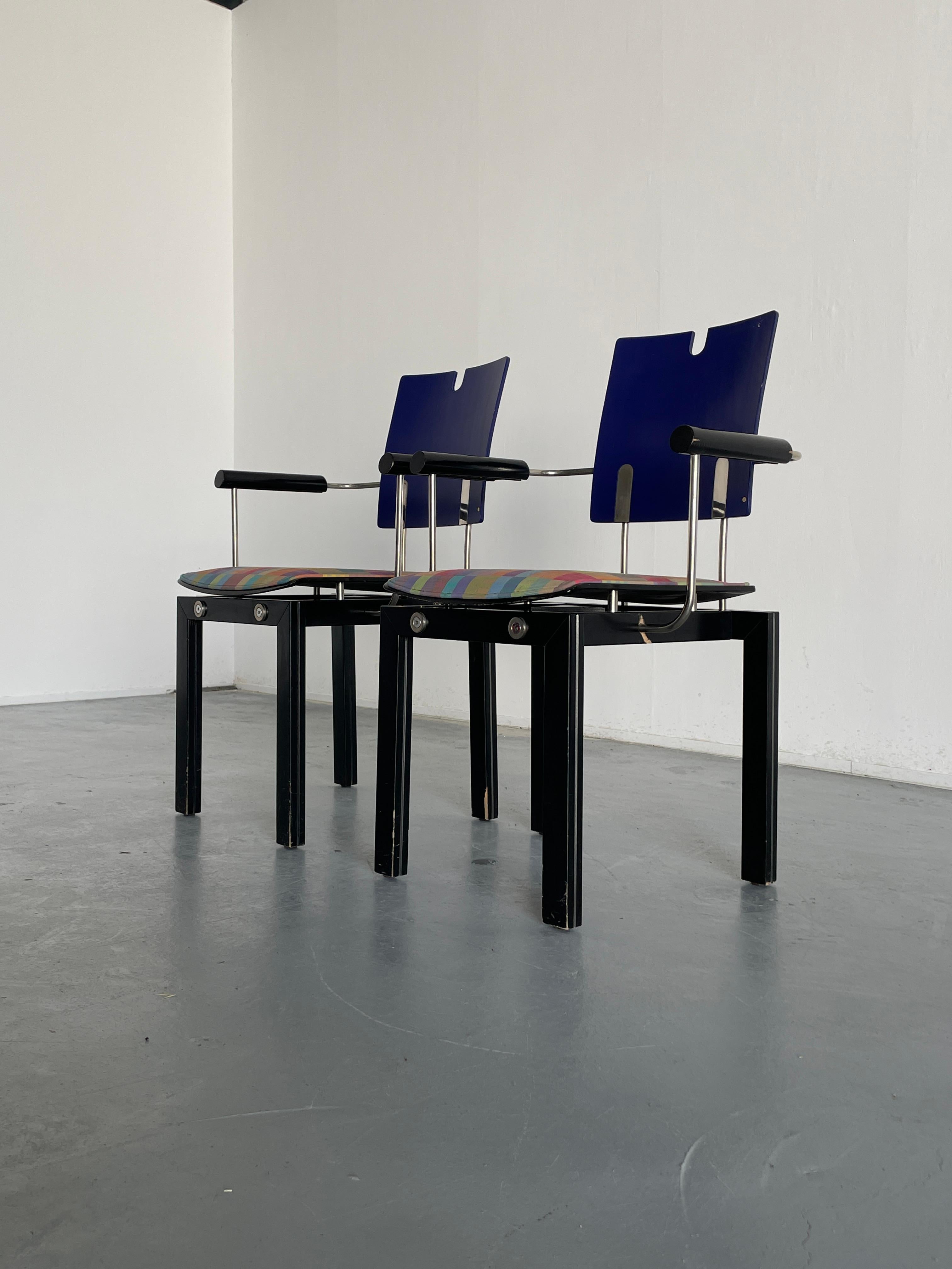 Austrian Set of 2 Collectible Memphis Era Original Postmodern Thonet Vienna Chairs, 1990s