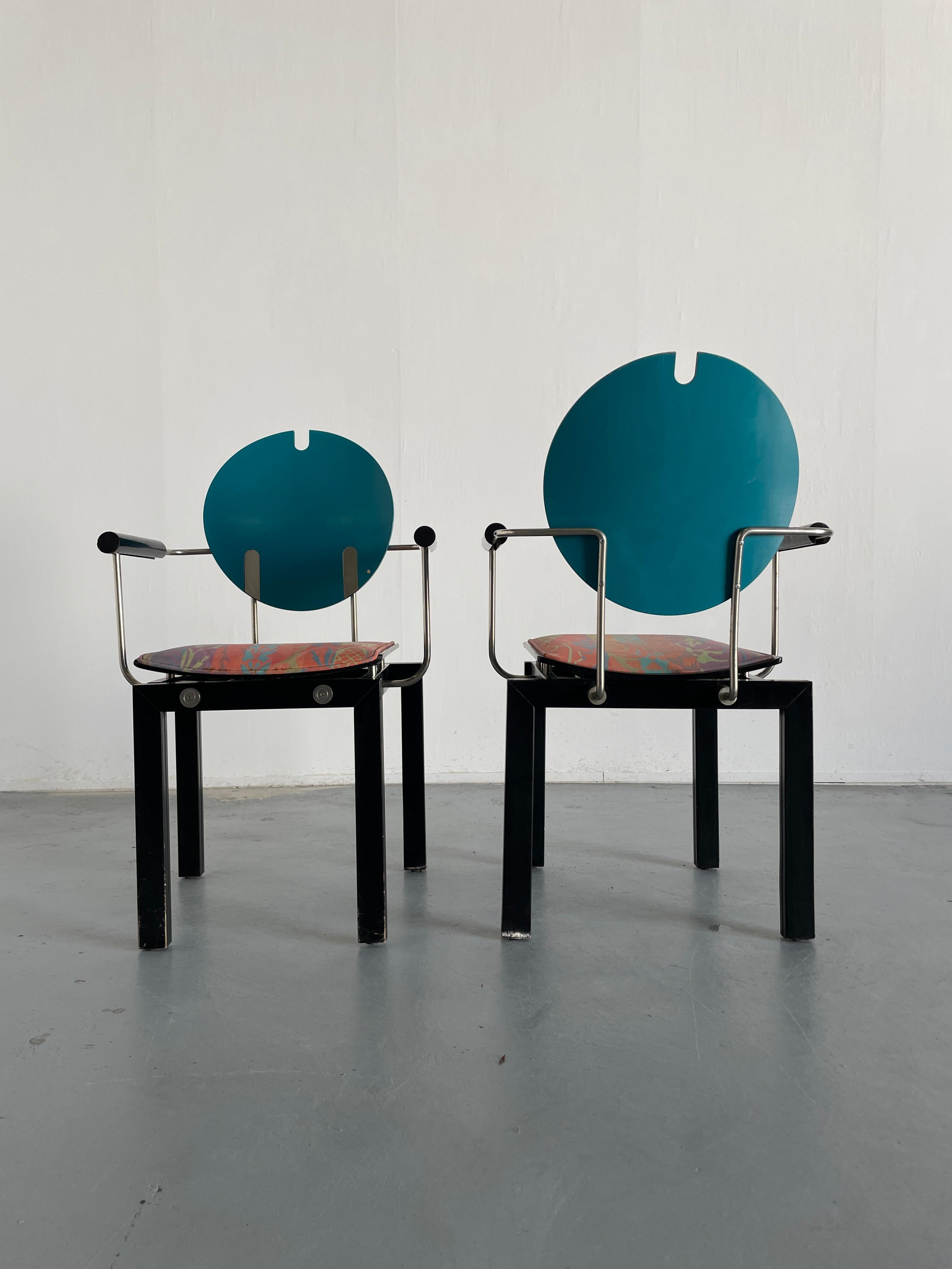 Late 20th Century Set of 2 Collectible Memphis Era Original Postmodern Thonet Vienna Chairs, 1990s